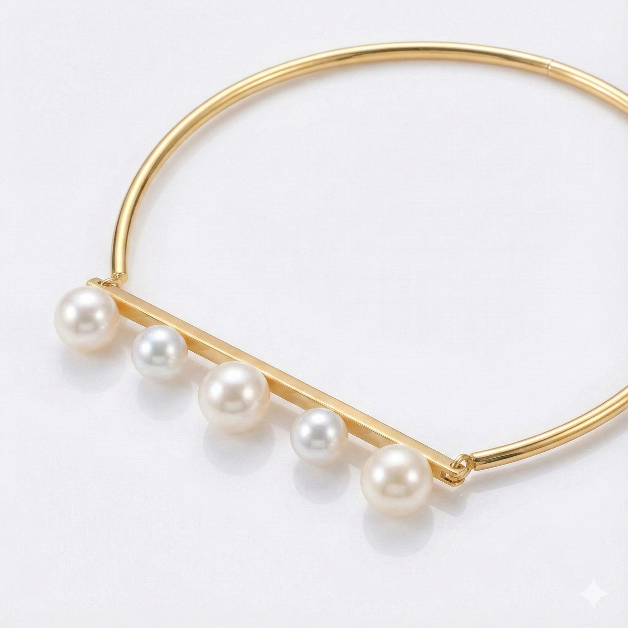 Architectural Pearl Bar Necklace