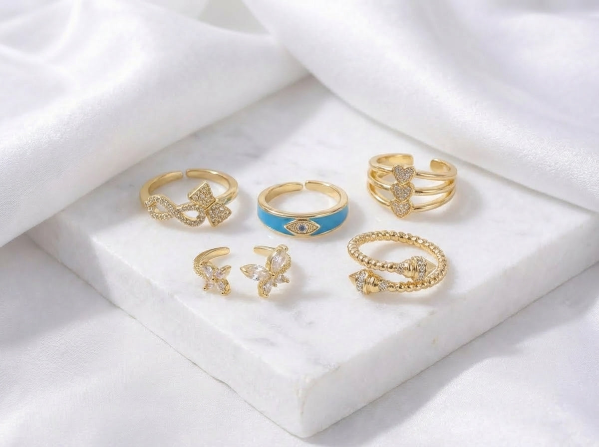 Golden Whimsy Ring Stack