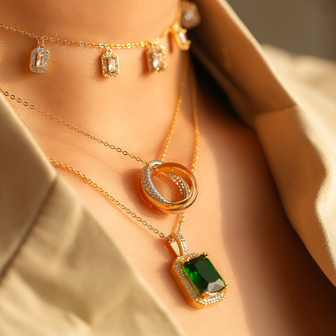 Dainty Triple Ring Necklace