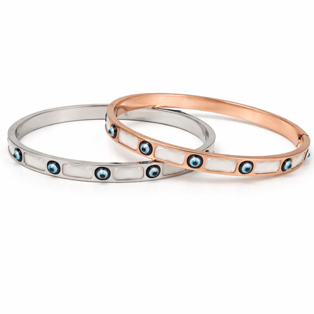 Mother of Pearl Evileye Bangle