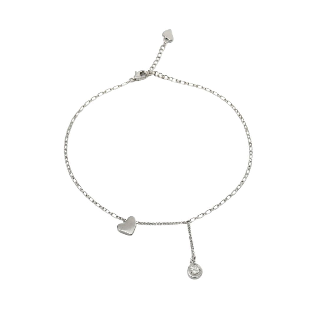 Dainty Heart Drop Anklet