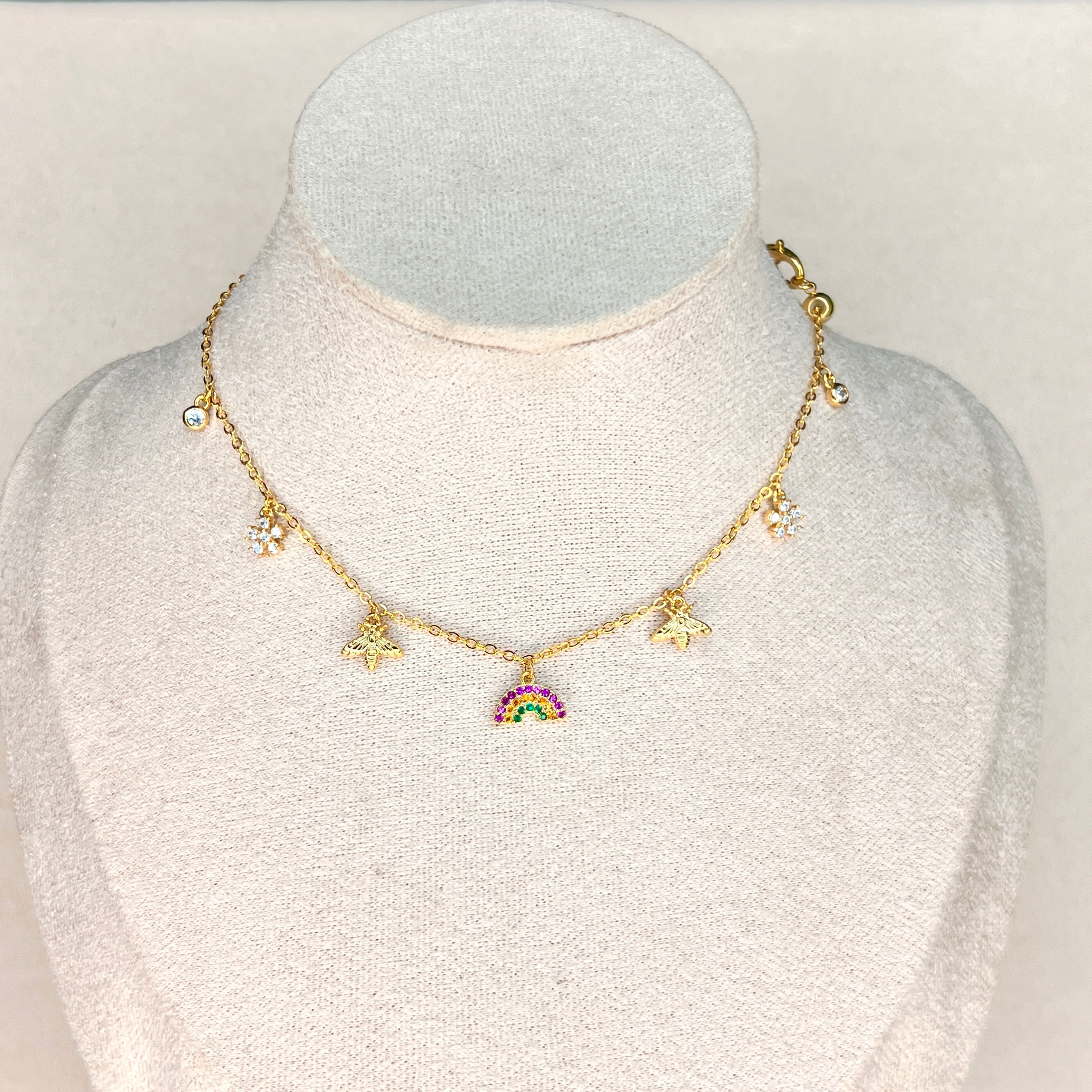 Rainbow Charm Choker