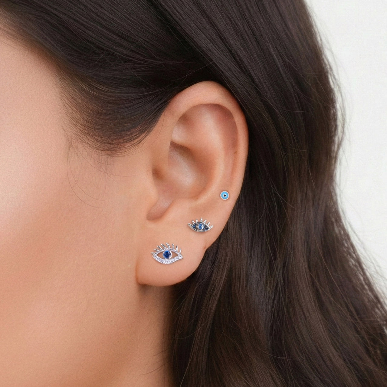 Serene Evil Eye Earring Stack