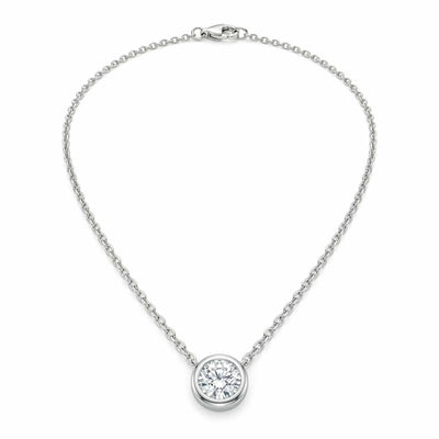 Aurora Solitaire 925 Sterling Silver Necklace