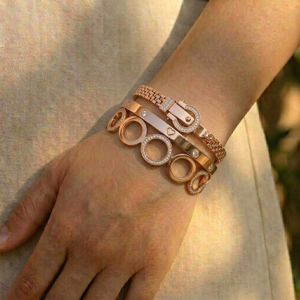 Rosegold Harmony Bangle Stack (30% OFF)