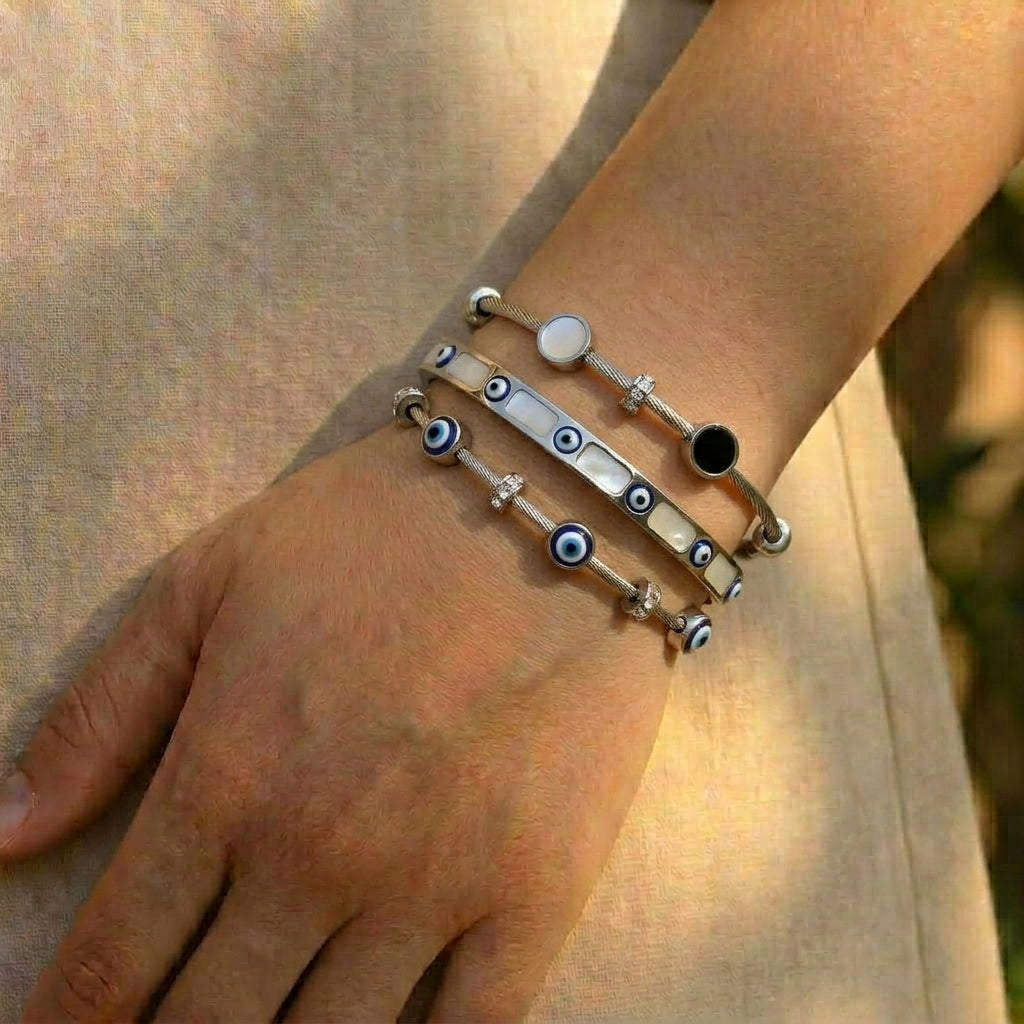 Celestial Evil Eye Bangle Stack (30% OFF)