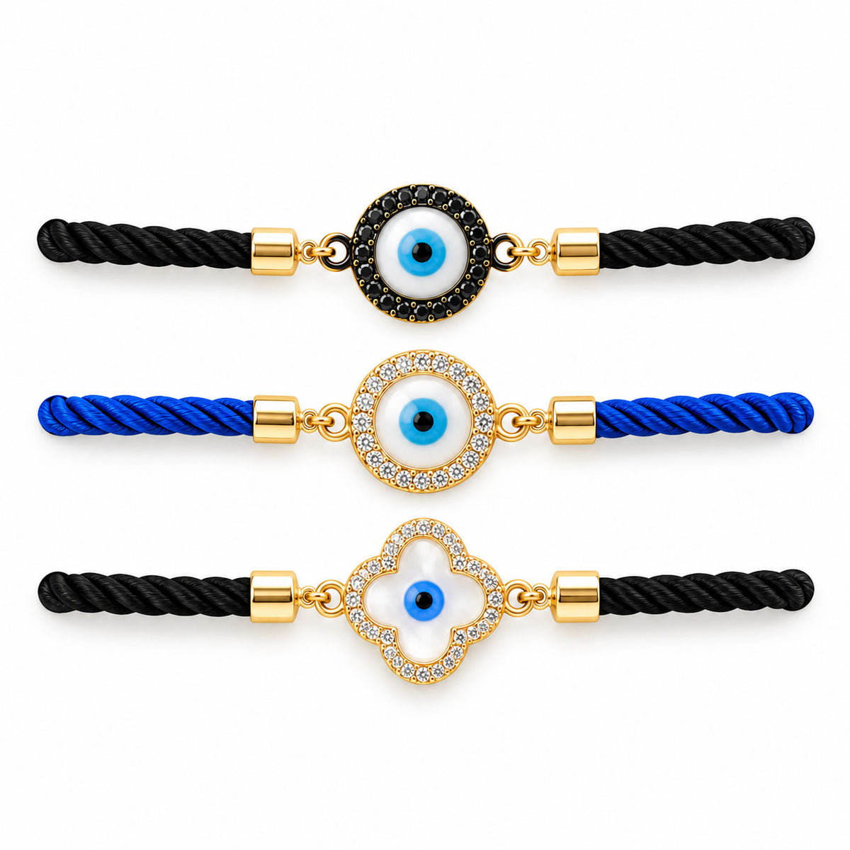 Evil Eye Thread Bracelet Stack
