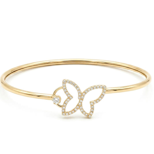 Butterfly Whisper anti-tarnish bangle with elegant butterfly motif.
