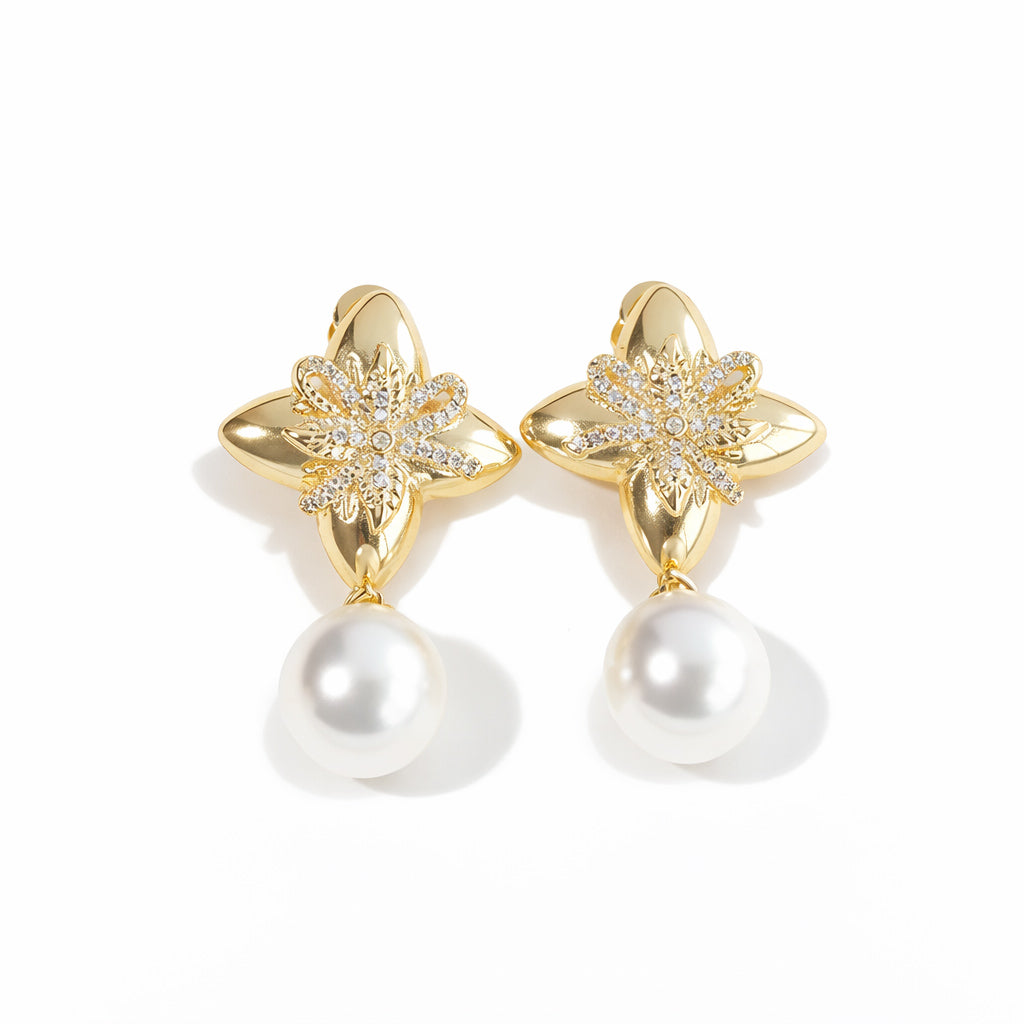 Classic Pearl Blossom Earring