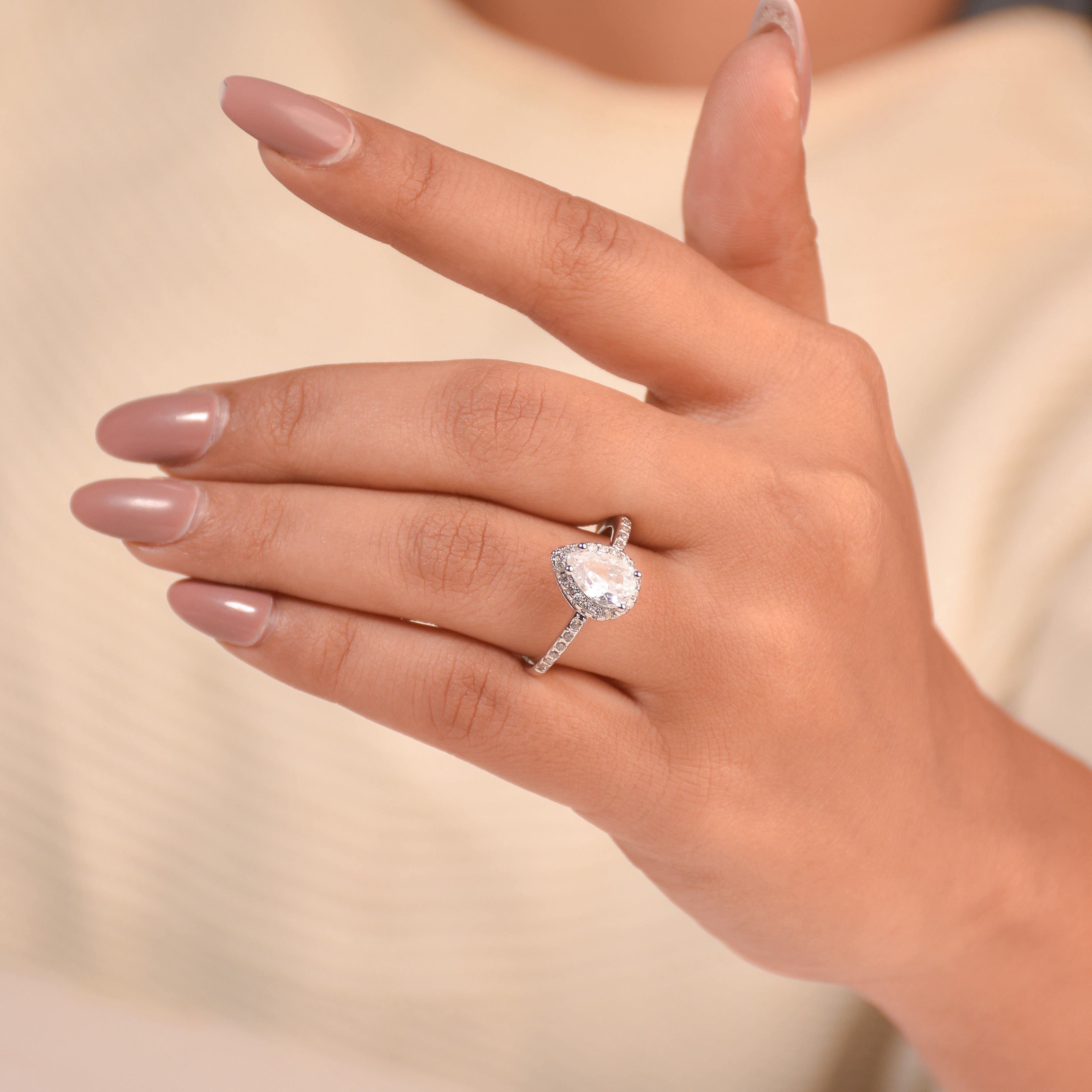 Princess Pear Diamond Ring