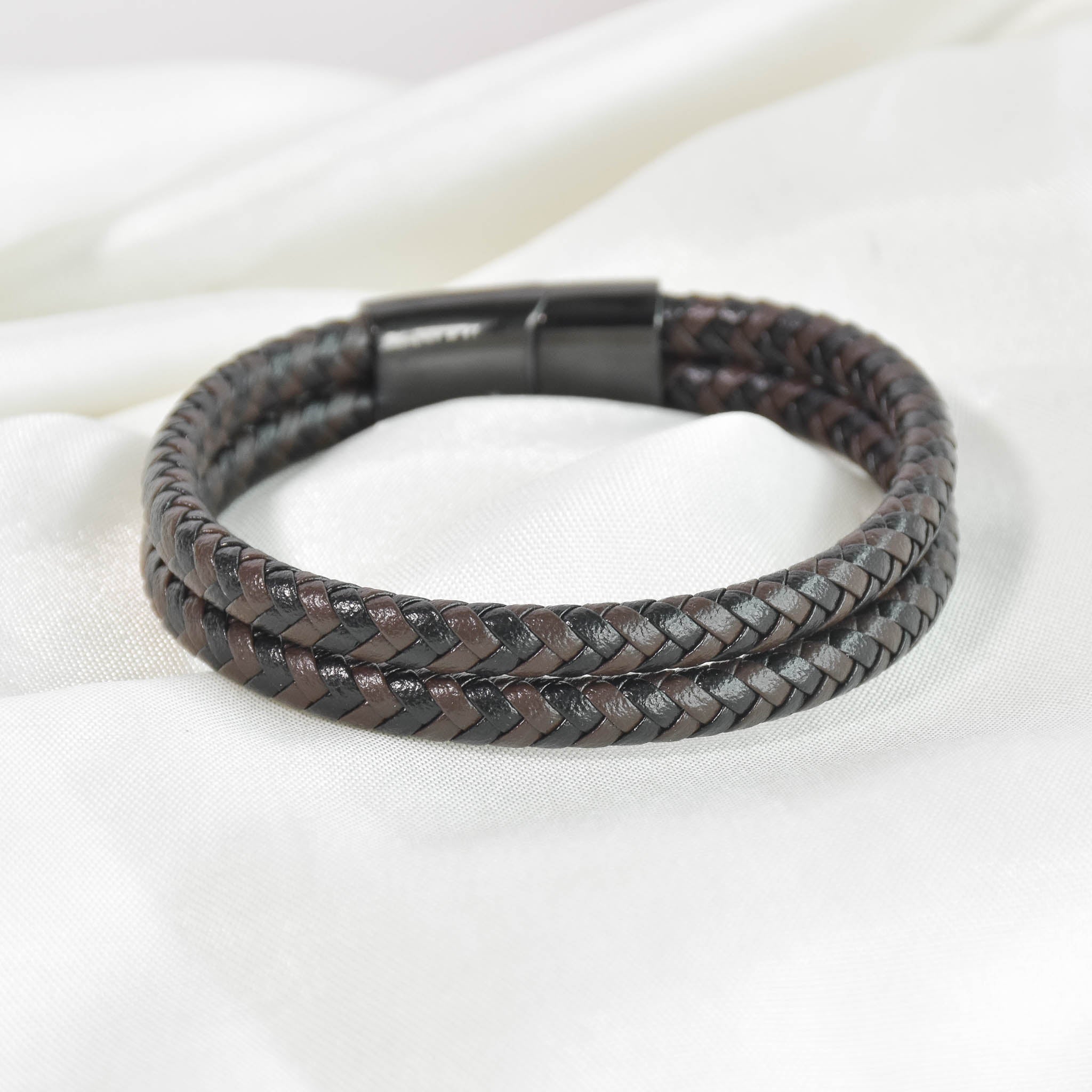 Braided Dual-Tone Men Bracelet