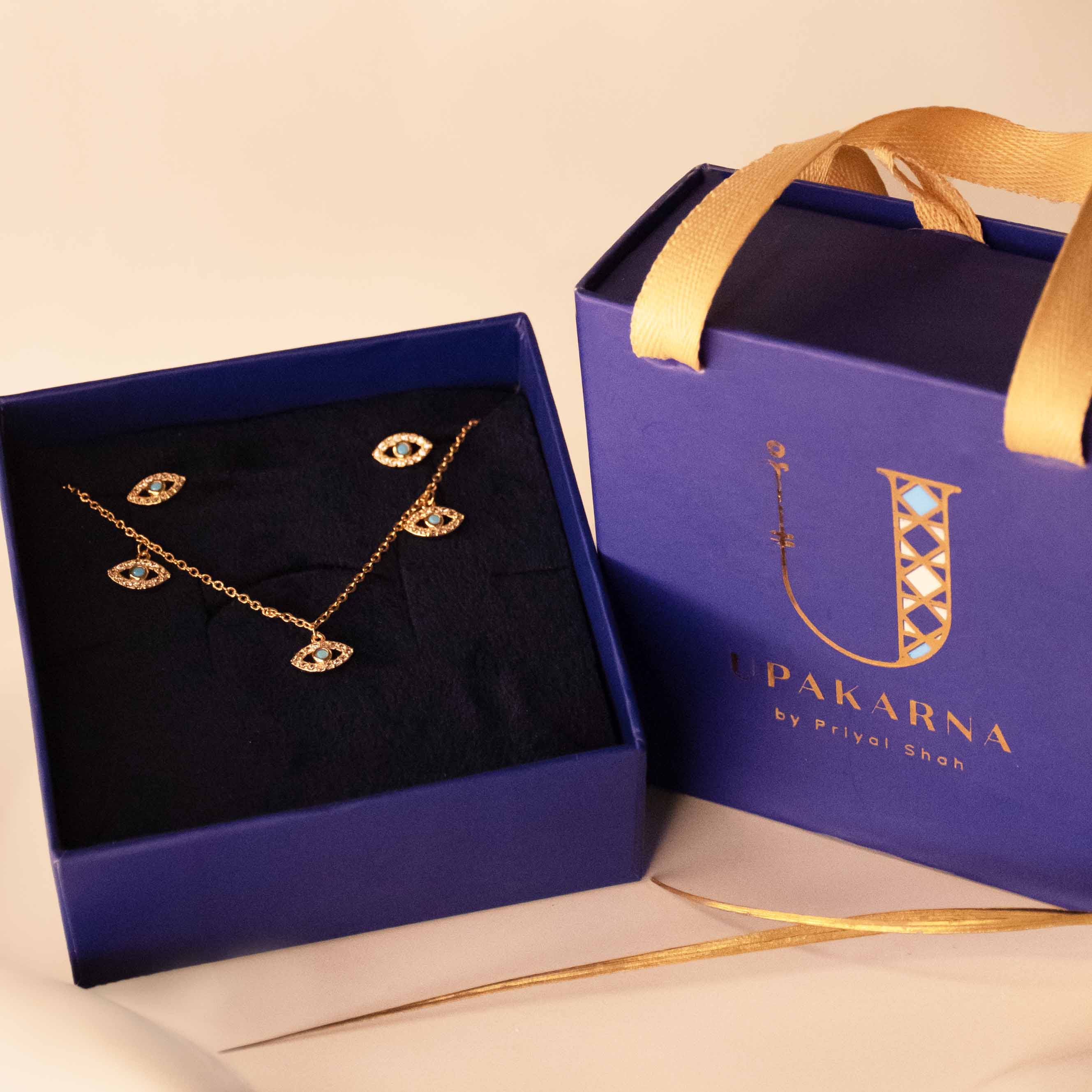 Minimal Evil Eye Necklace Gift Set