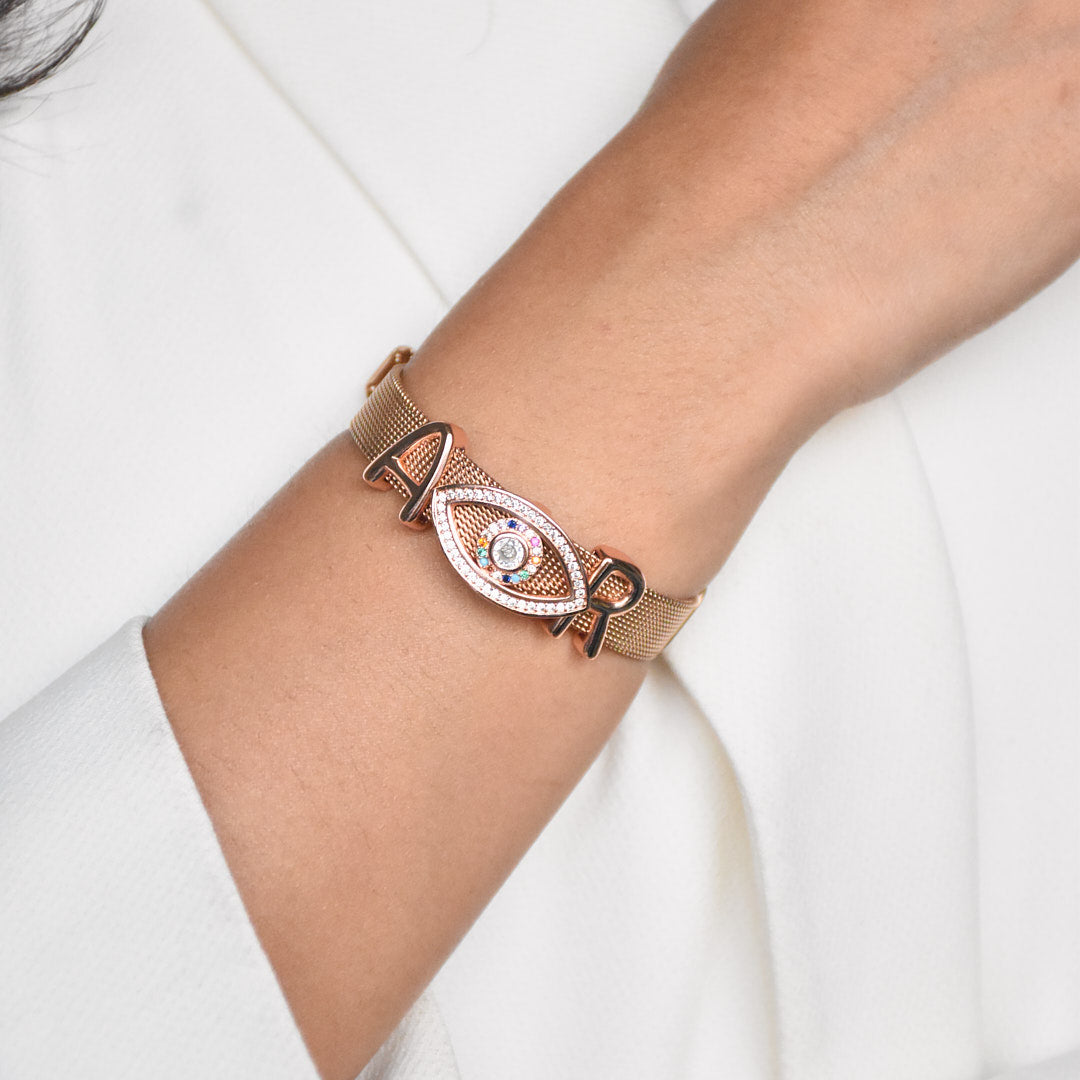 Gold Watch Band Bracelet | Personalised name for everyday wear