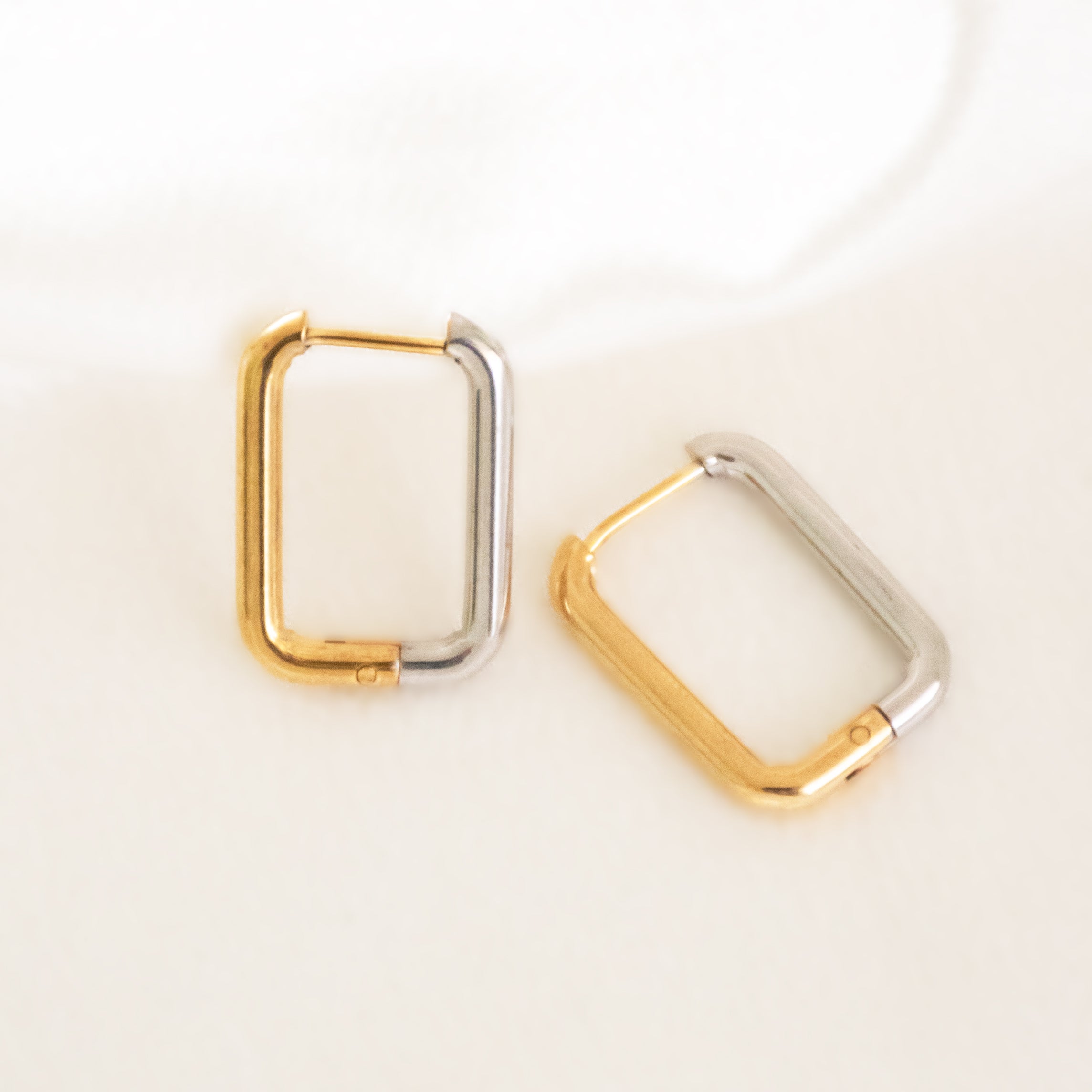 Dual Box Hoop Earrings