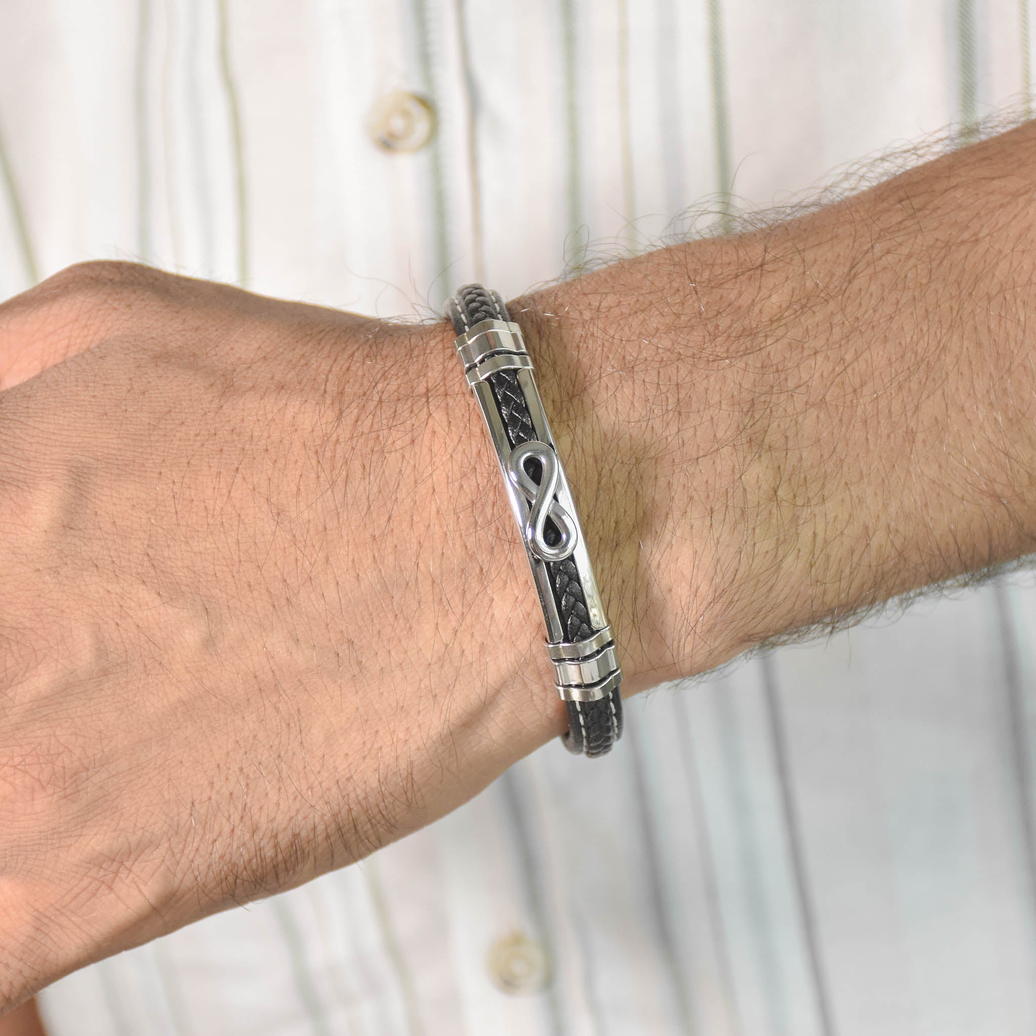 Braided Infinity Mens Bracelet