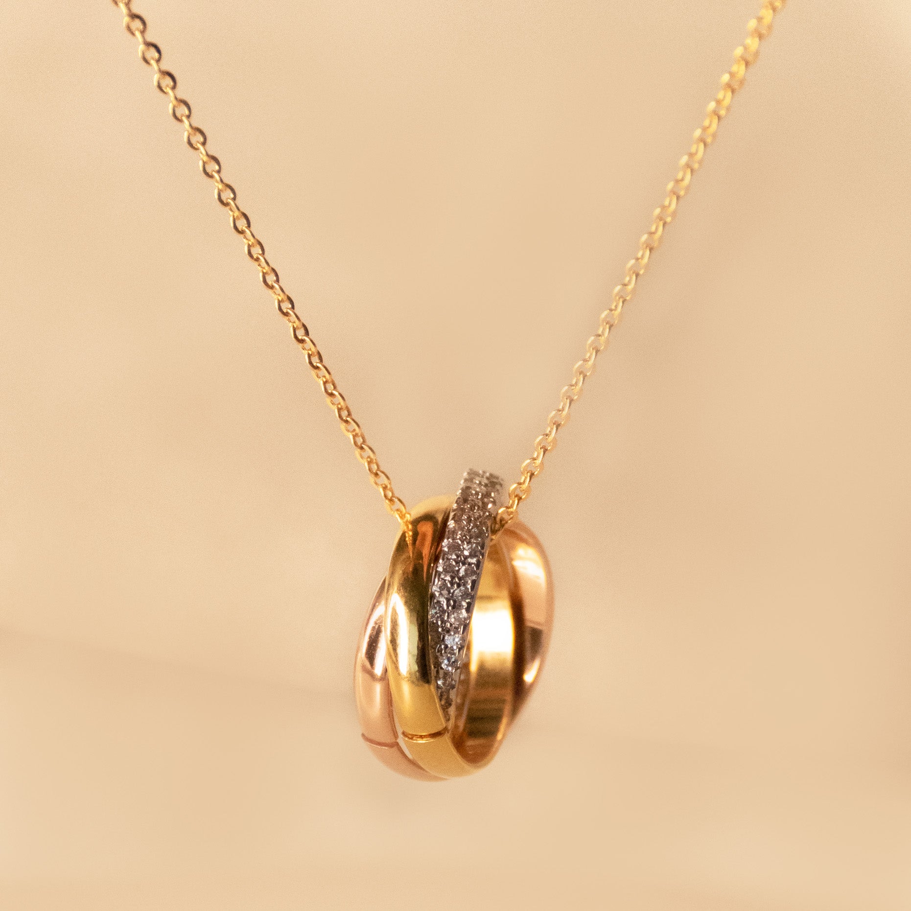 Dainty Triple Ring Necklace