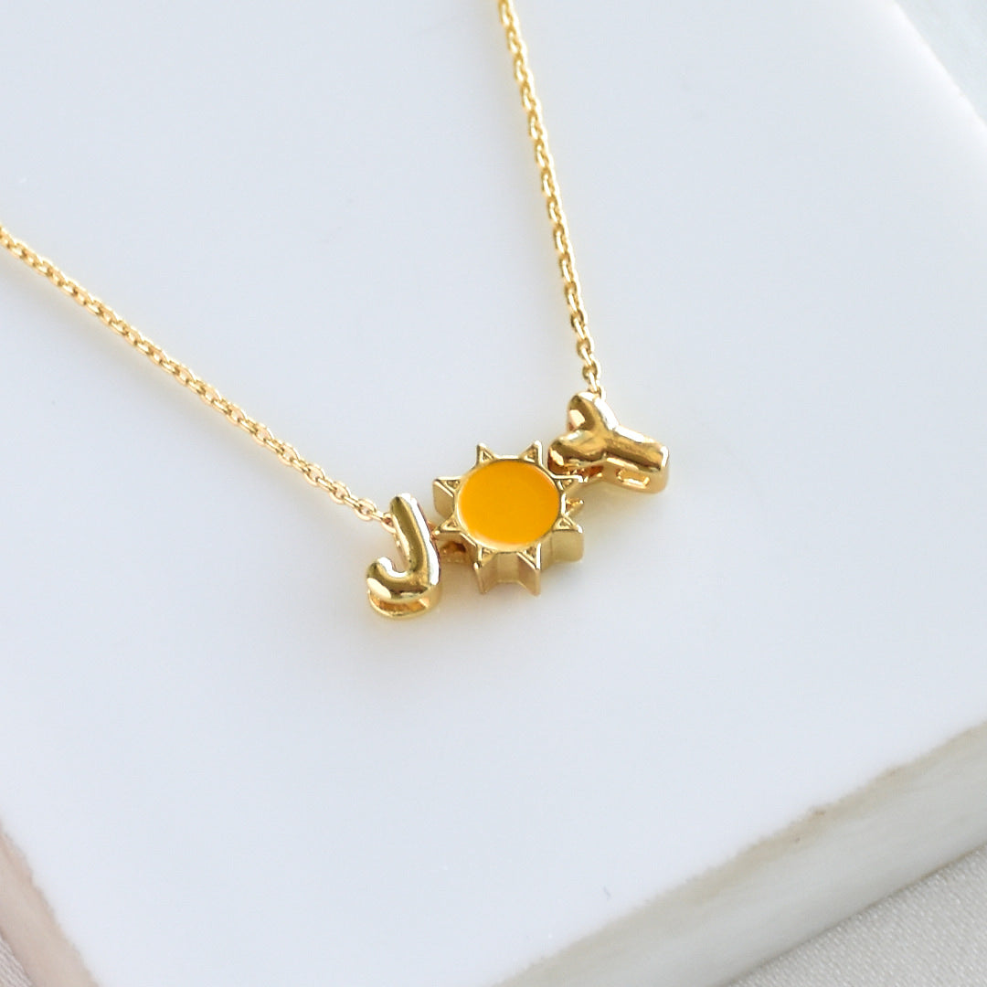 Cute Name Charms Necklace | Custom Letter & Symbol Chain