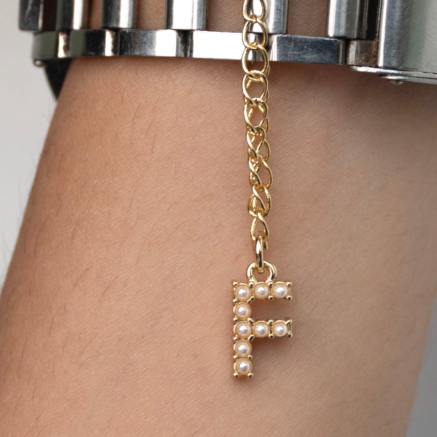 Initial Pearl Watch Charm