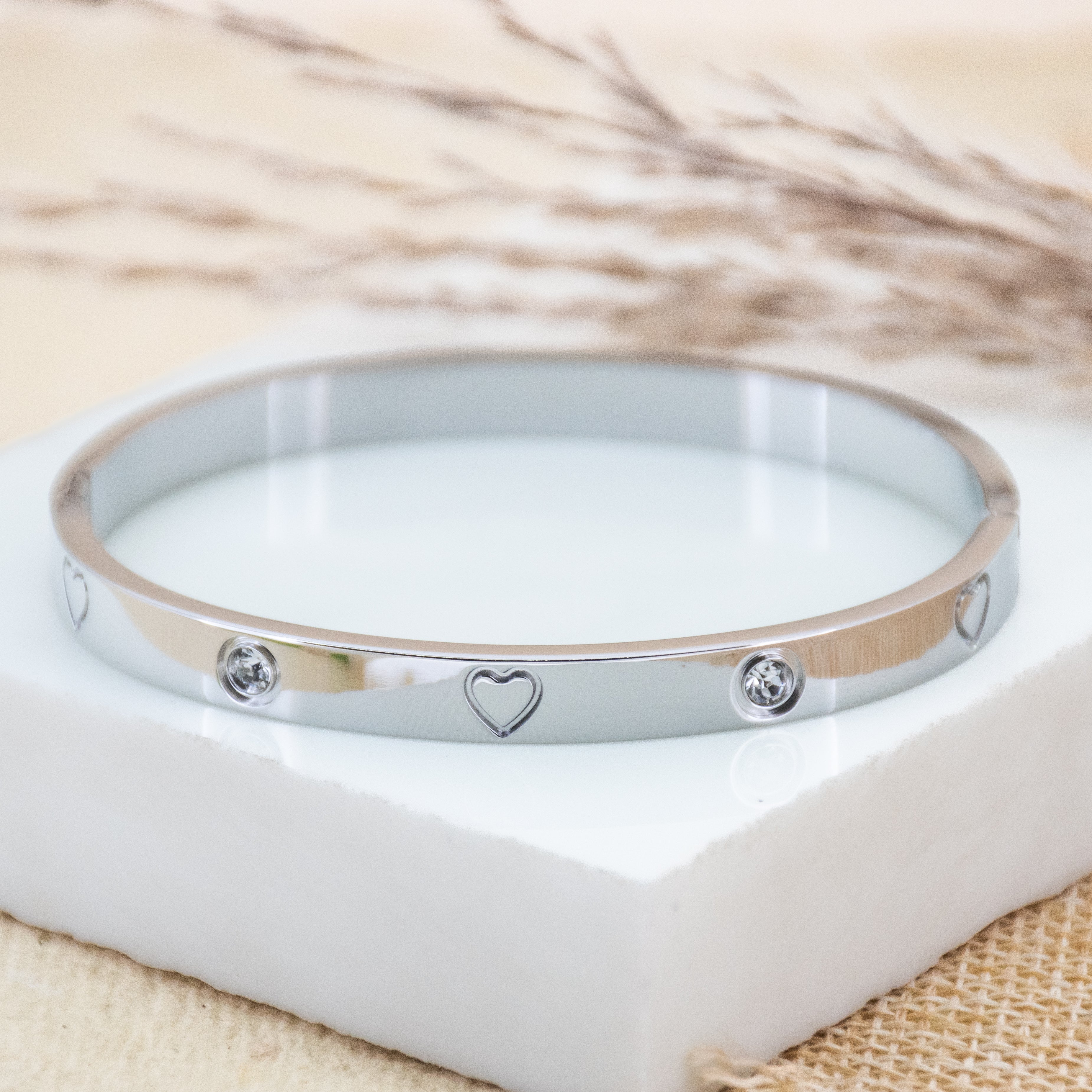 Studded Heart Bangle