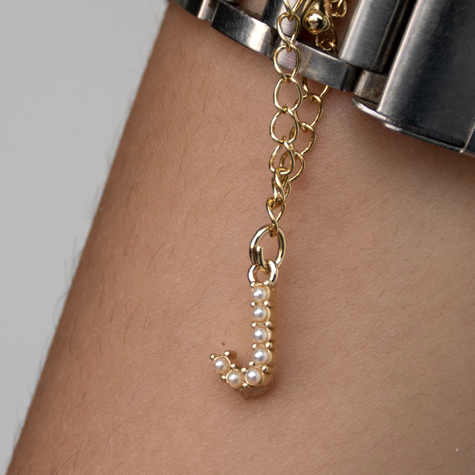 Initial Pearl Watch Charm