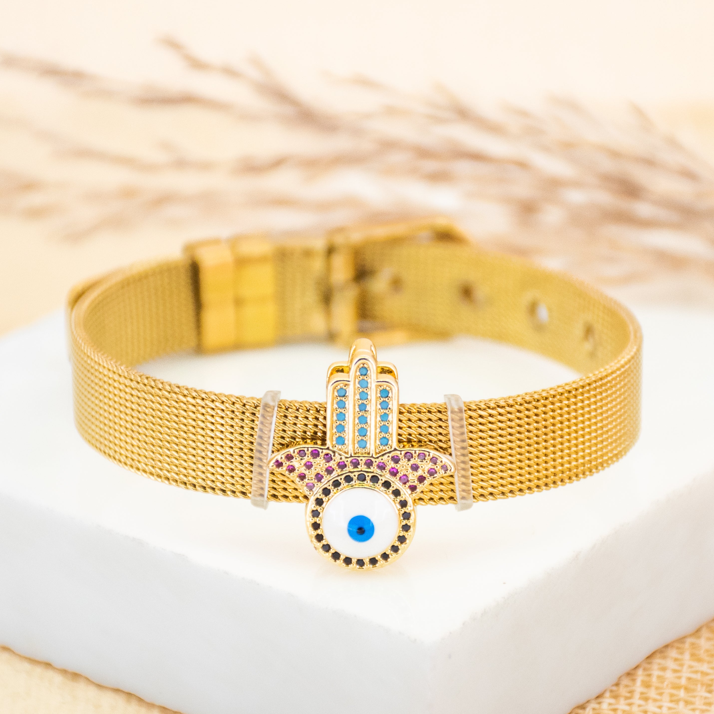 Rainbow Hamsa Watch Belt
