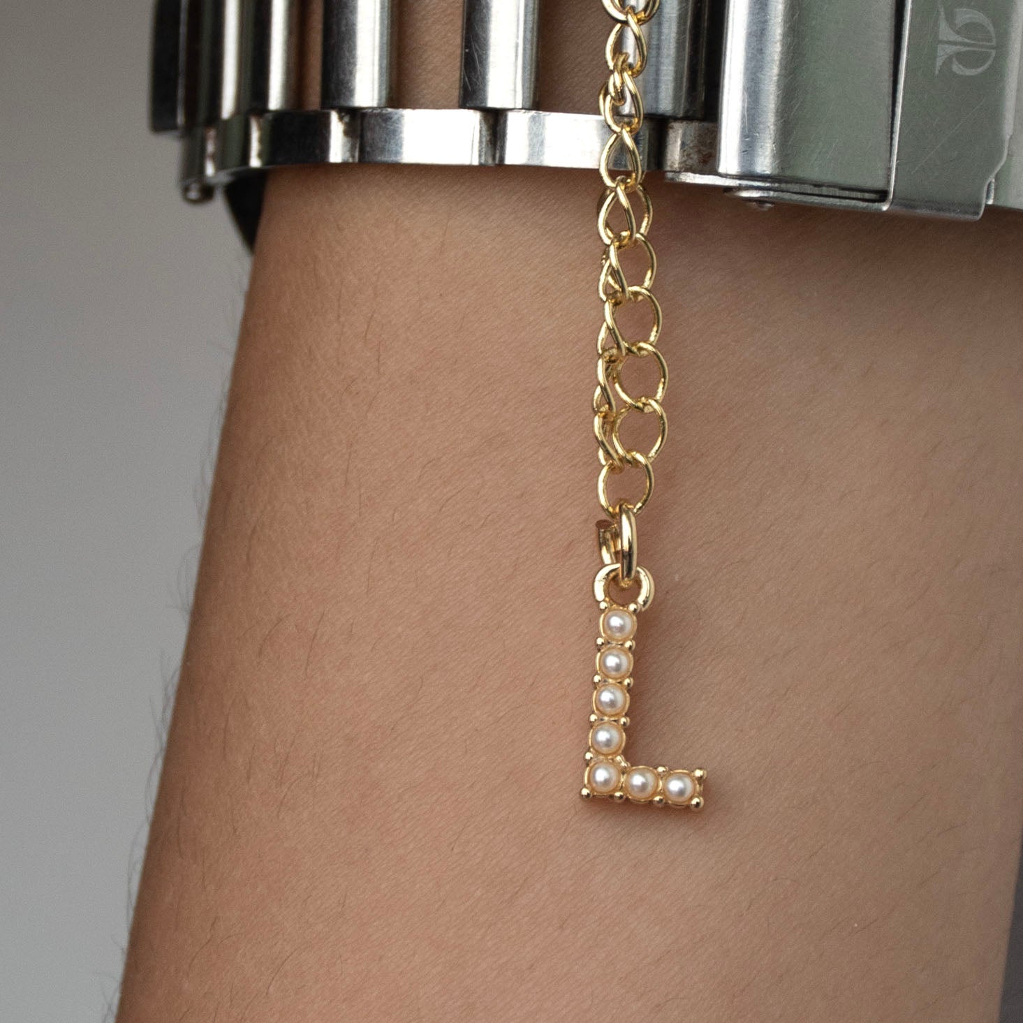Initial Pearl Watch Charm