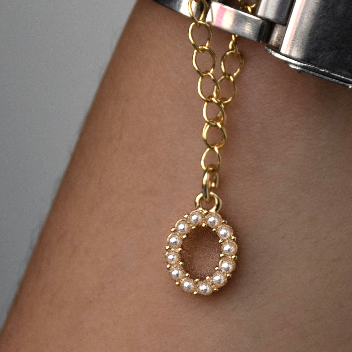 Initial Pearl Watch Charm
