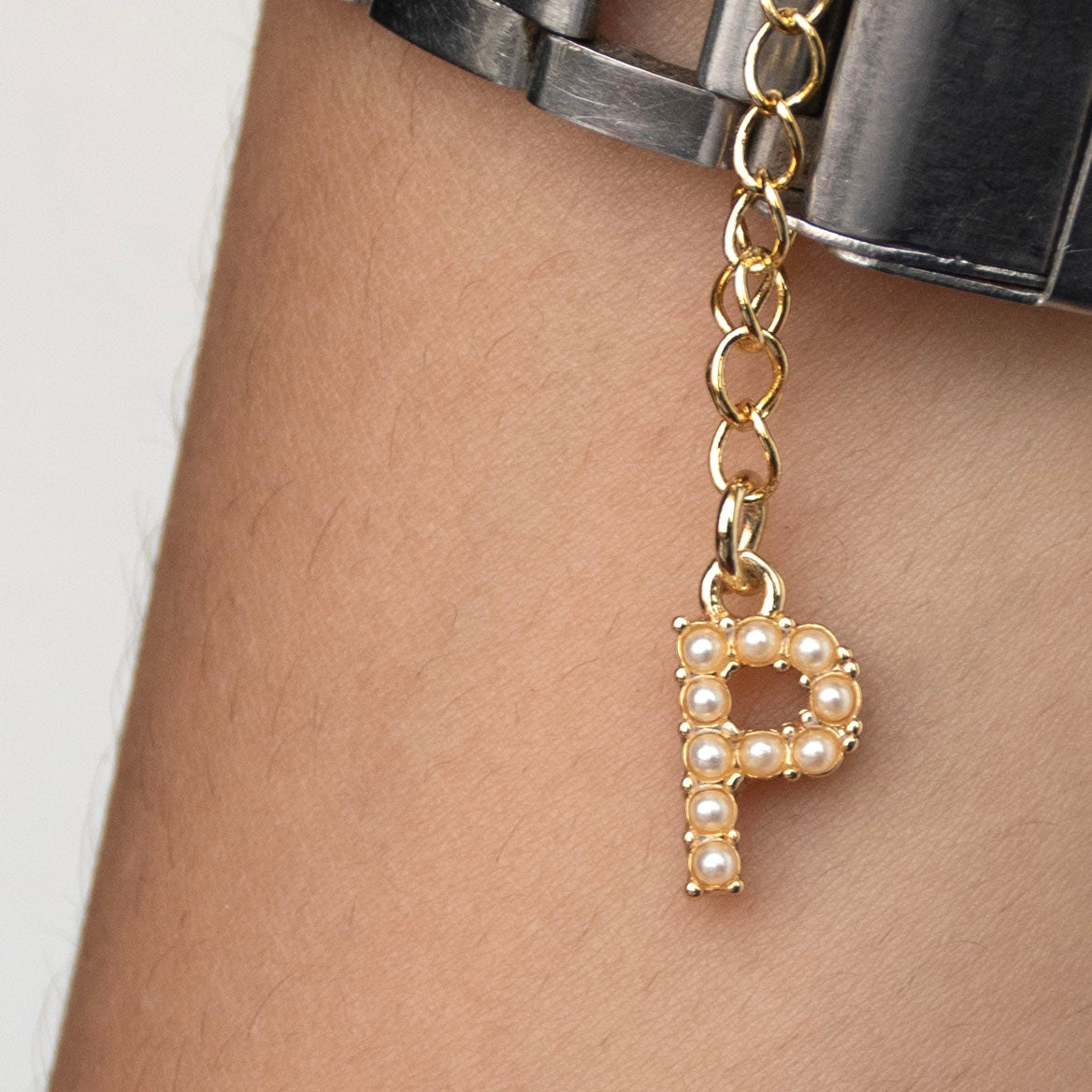 Initial Pearl Watch Charm