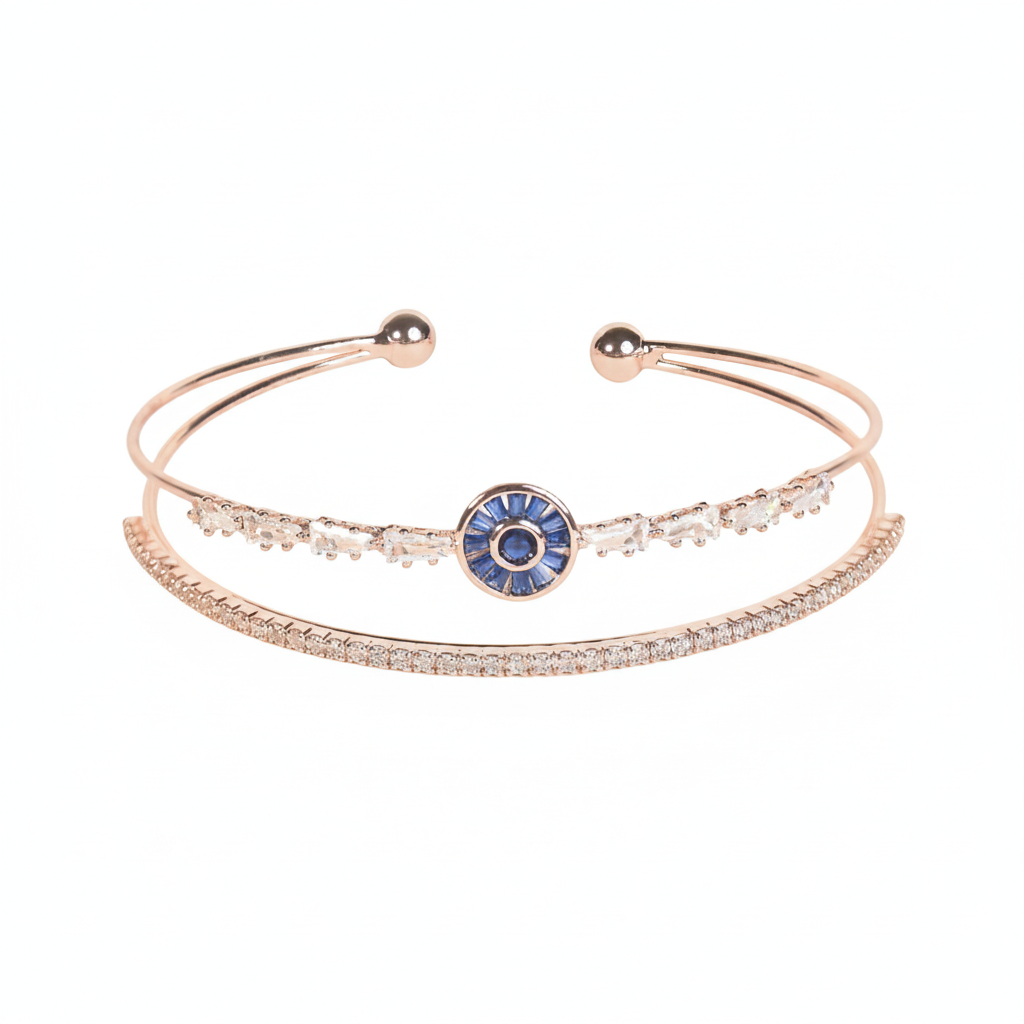 Sapphire Evil Eye Cuff Bangle