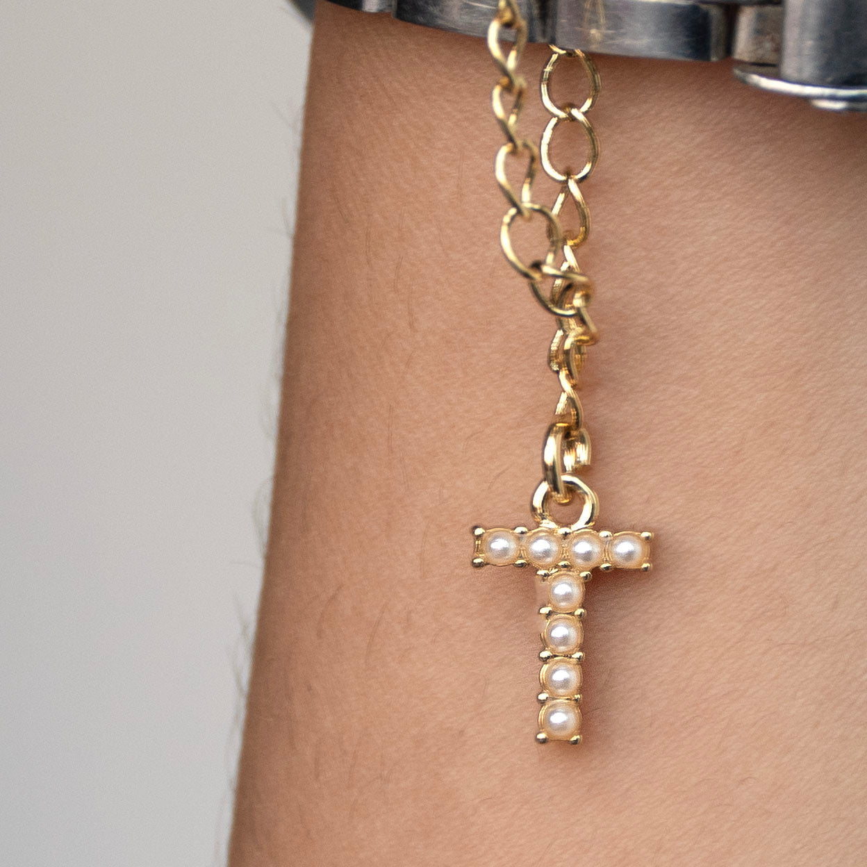 Initial Pearl Watch Charm