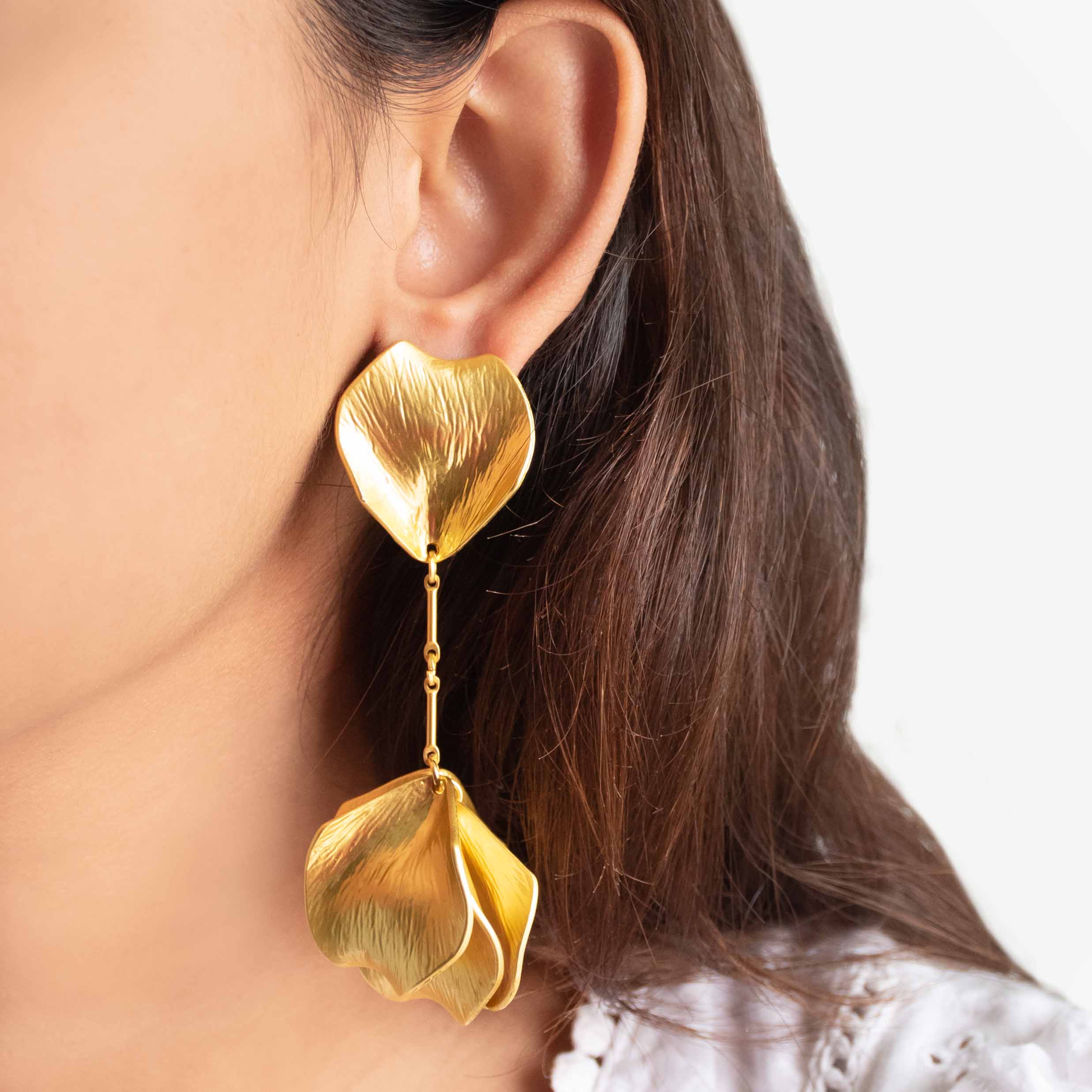 Statement Floral Drop Earrings
