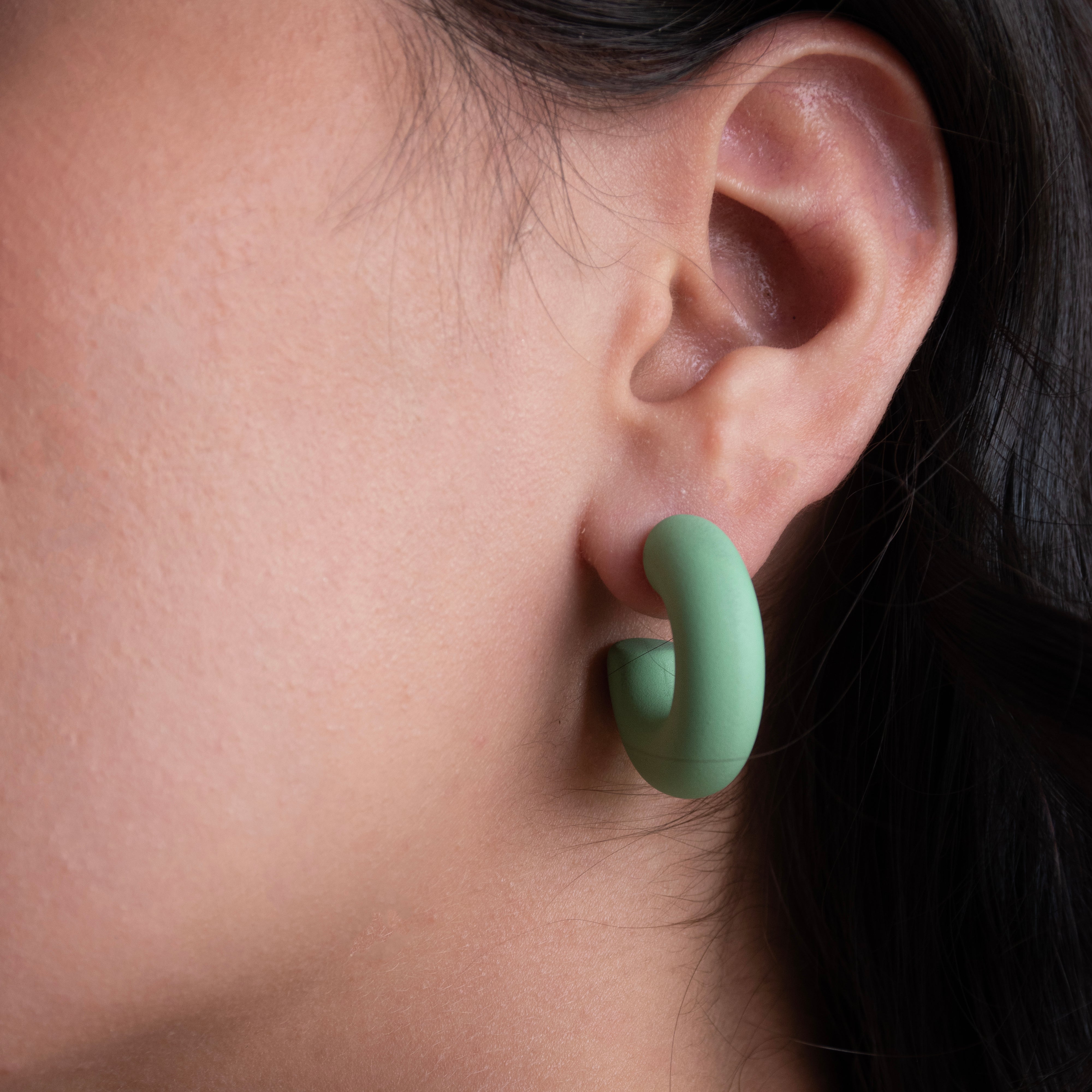 Green Blush Hoop Earrings