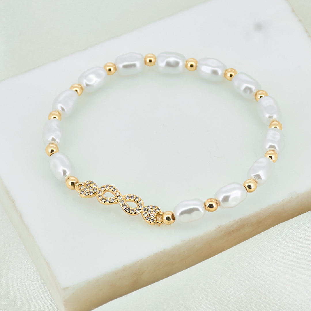 Pearl Infinity Bracelet