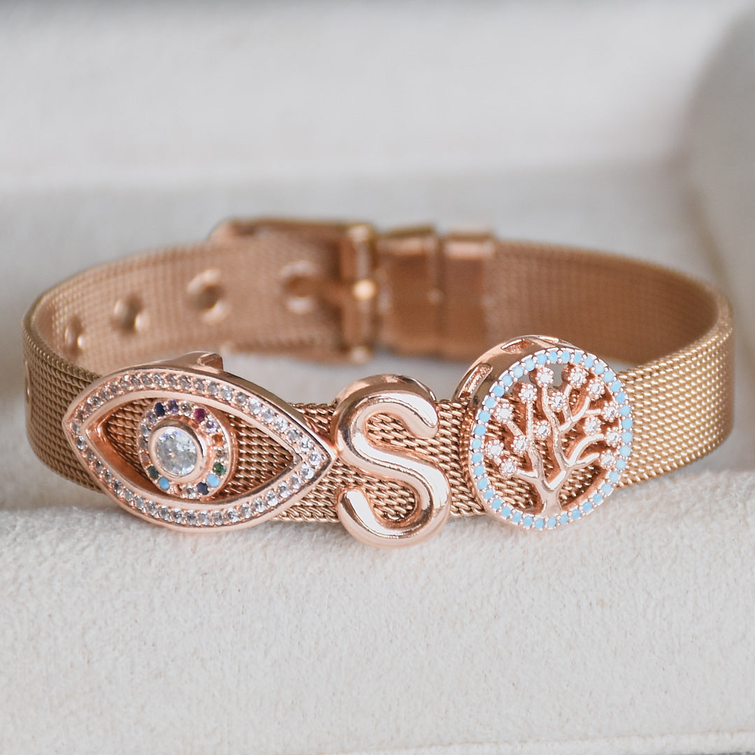 Gold Watch Band Bracelet | Personalised name for everyday wear