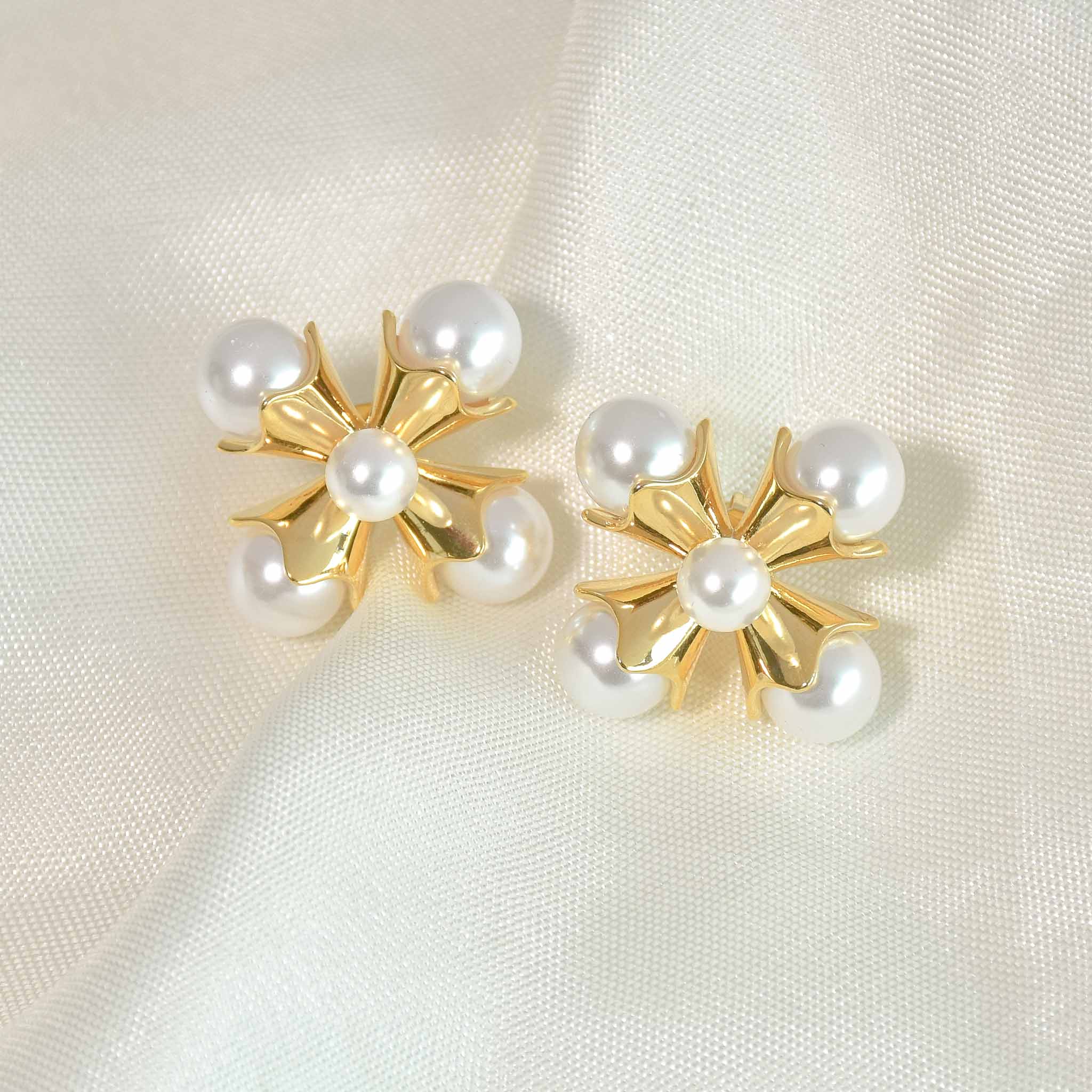 Cross Pearl Earrings