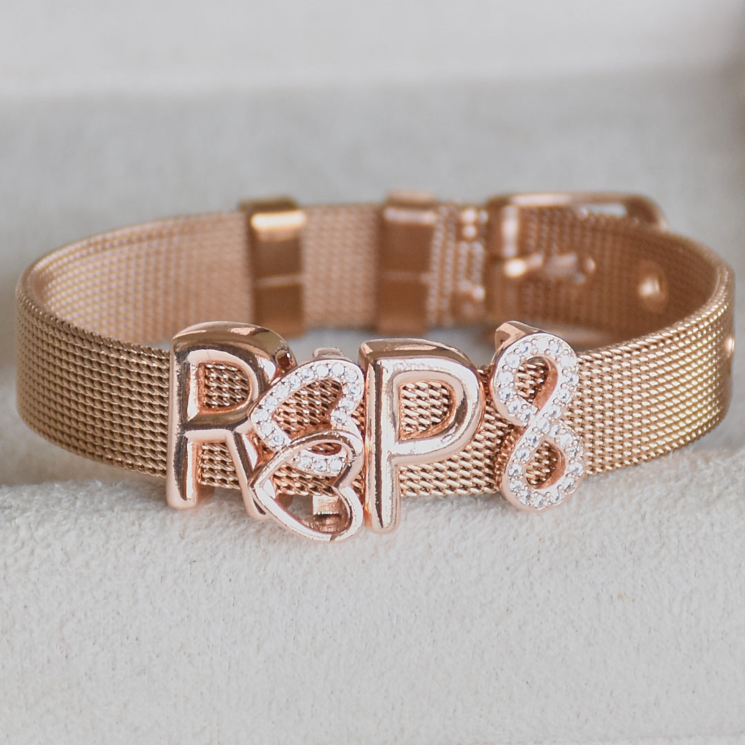 Gold Watch Band Bracelet | Personalised name for everyday wear