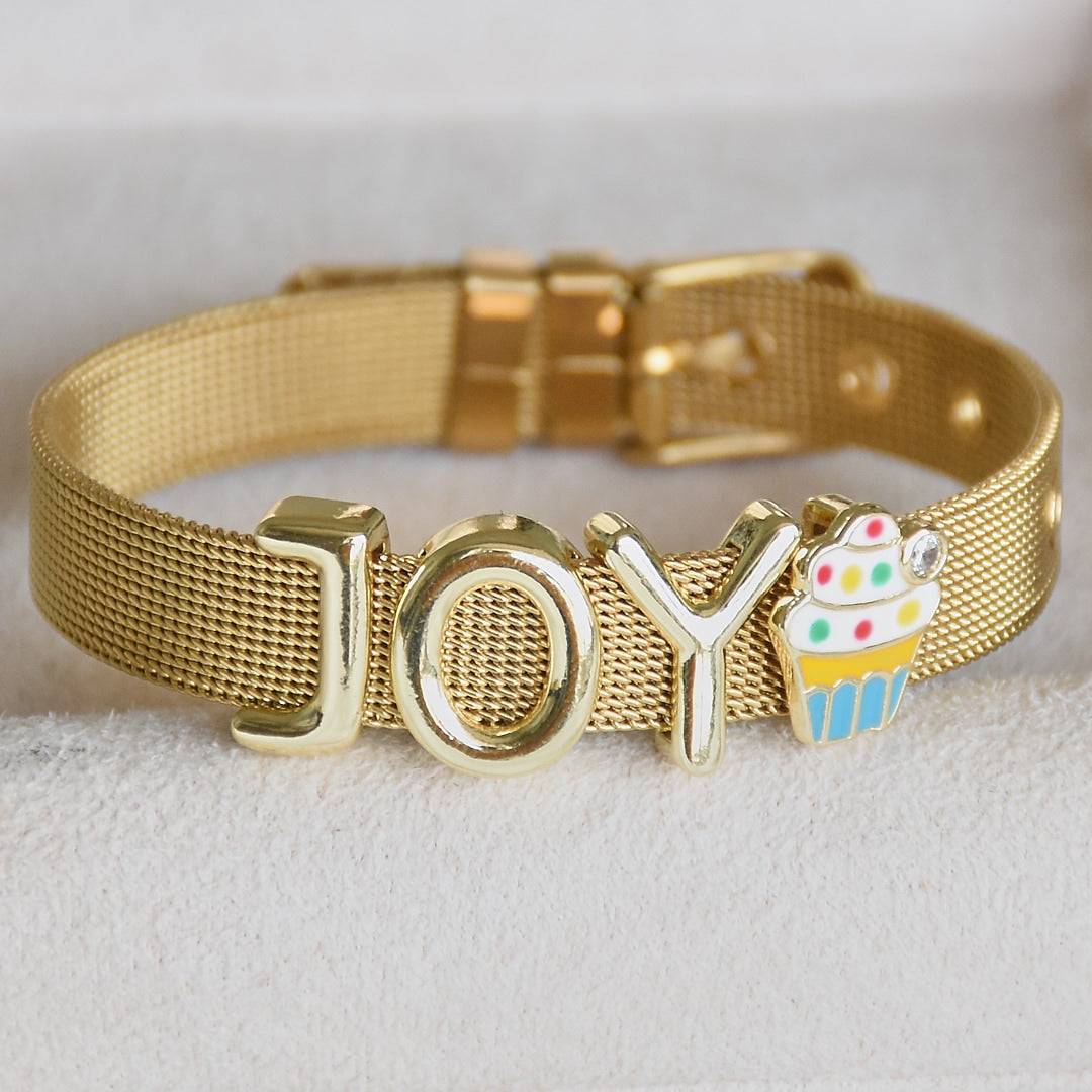 Gold Watch Band Bracelet | Personalised name for everyday wear