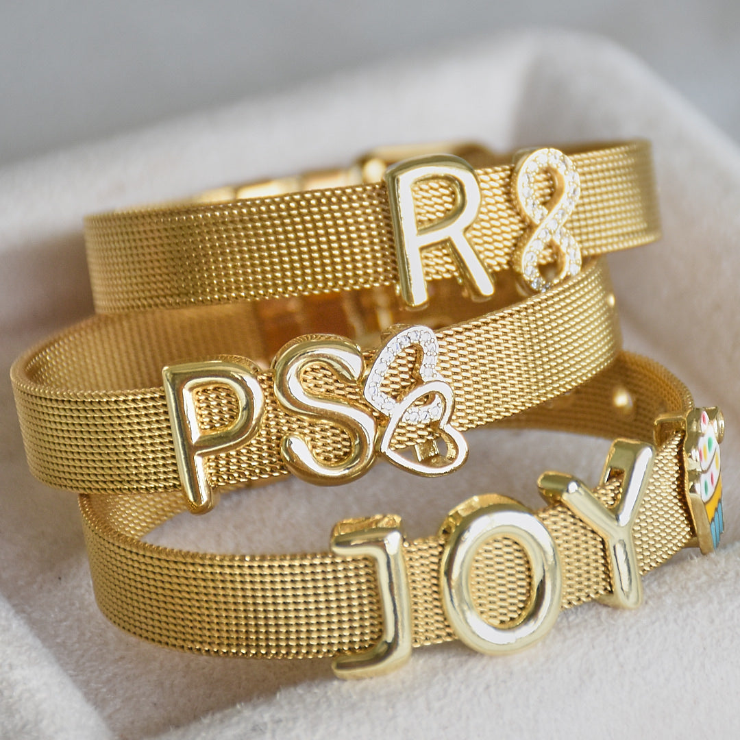Gold Watch Band Bracelet | Personalised name for everyday wear