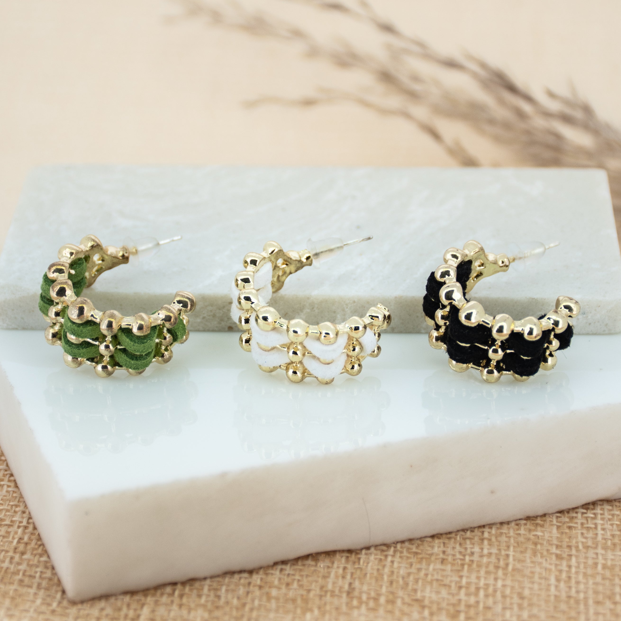 Triple Line Hoops