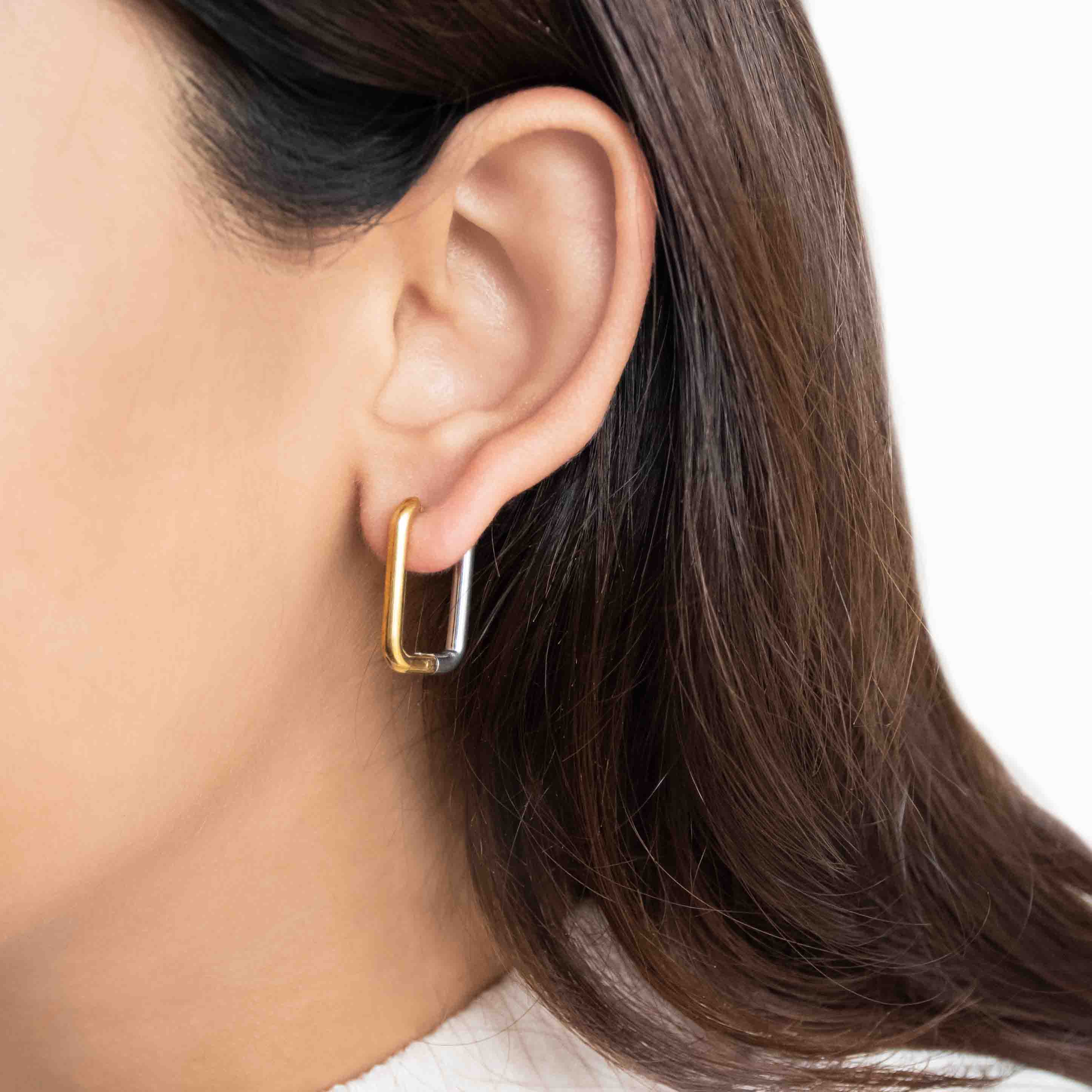 Dual Box Hoop Earrings