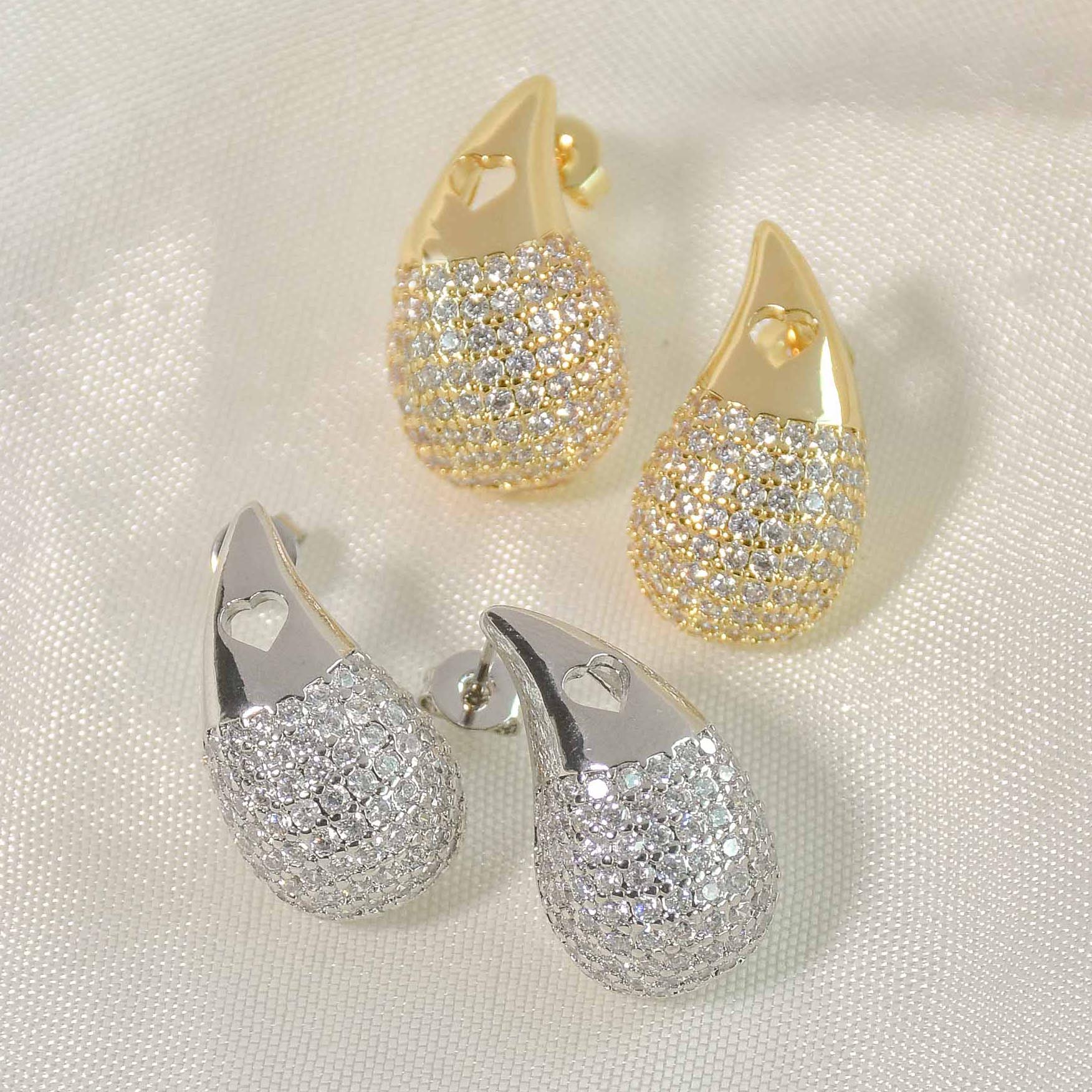 Diamond Dust Tear Drop Earring