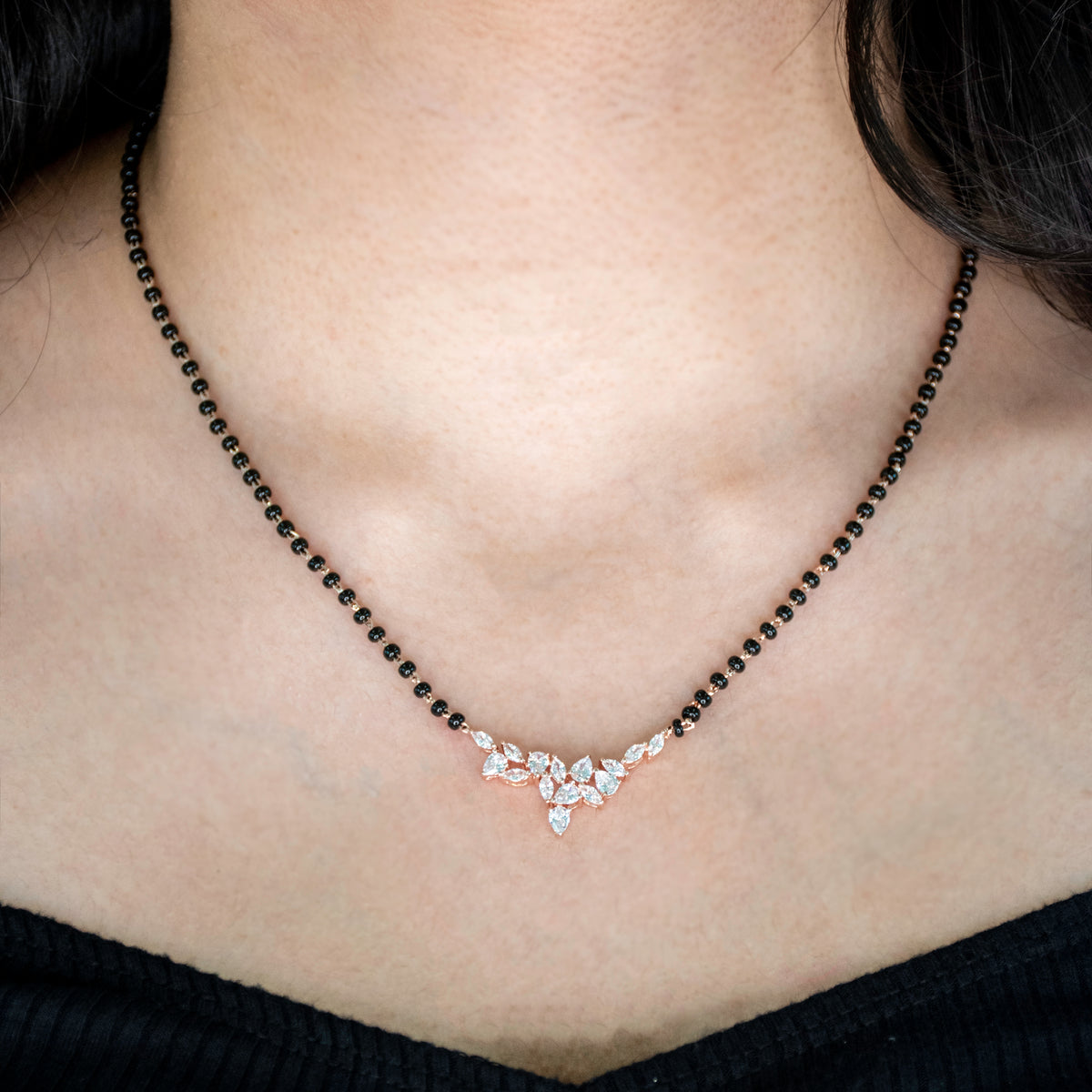 Dainty Leaf Mangalsutra Necklace