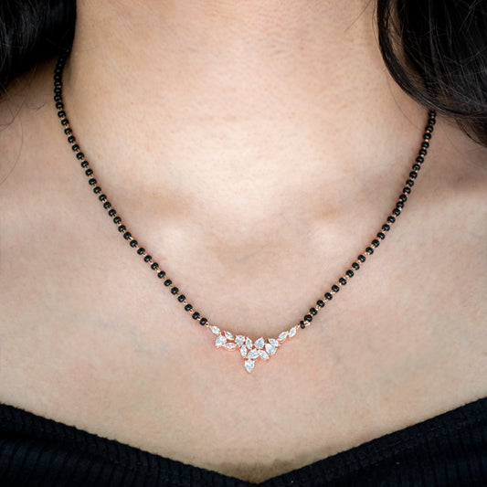 Dainty Leaf Mangalsutra Necklace