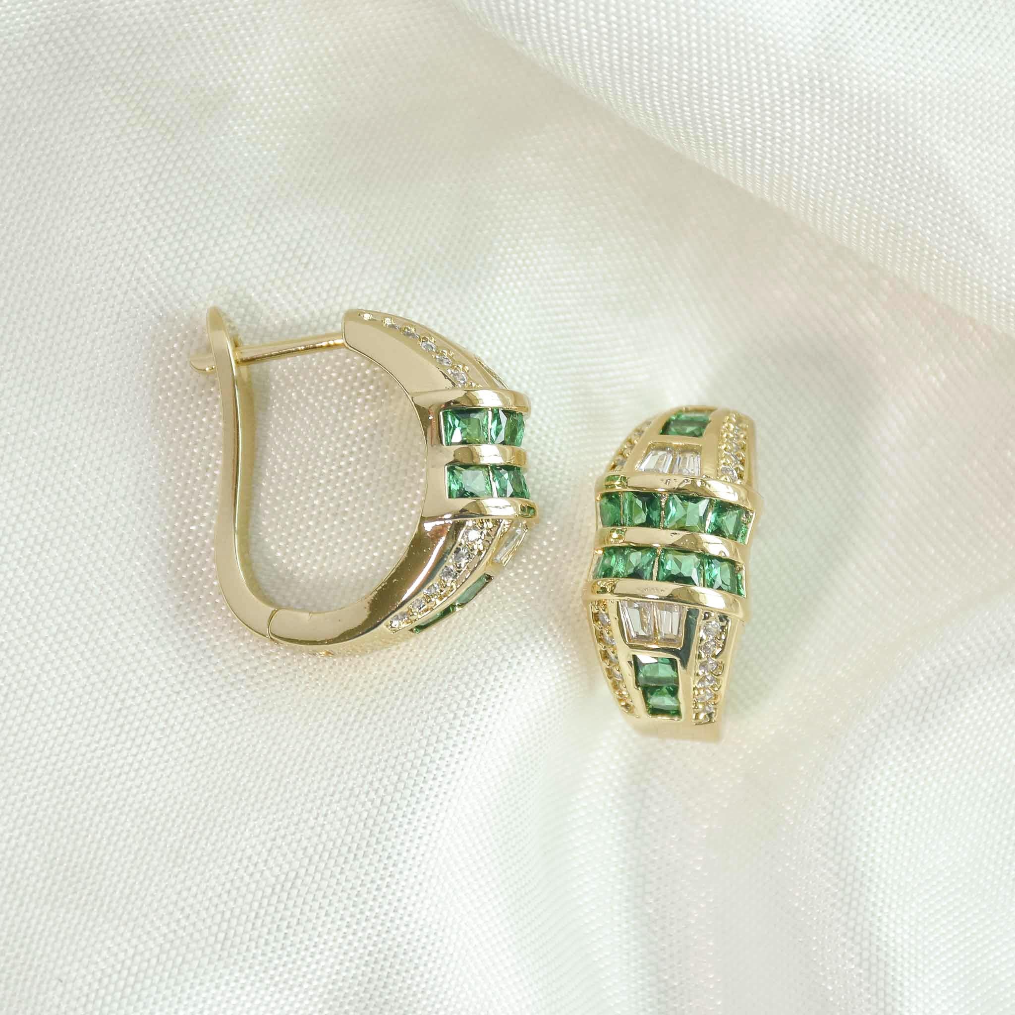 Emerald Cascade Hoop Earring