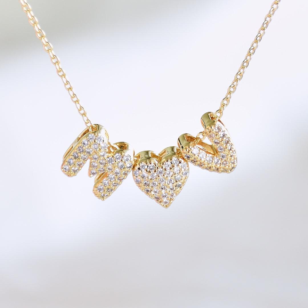 Couple Initial Necklace | Personalised Love Pendant with Heart Charm