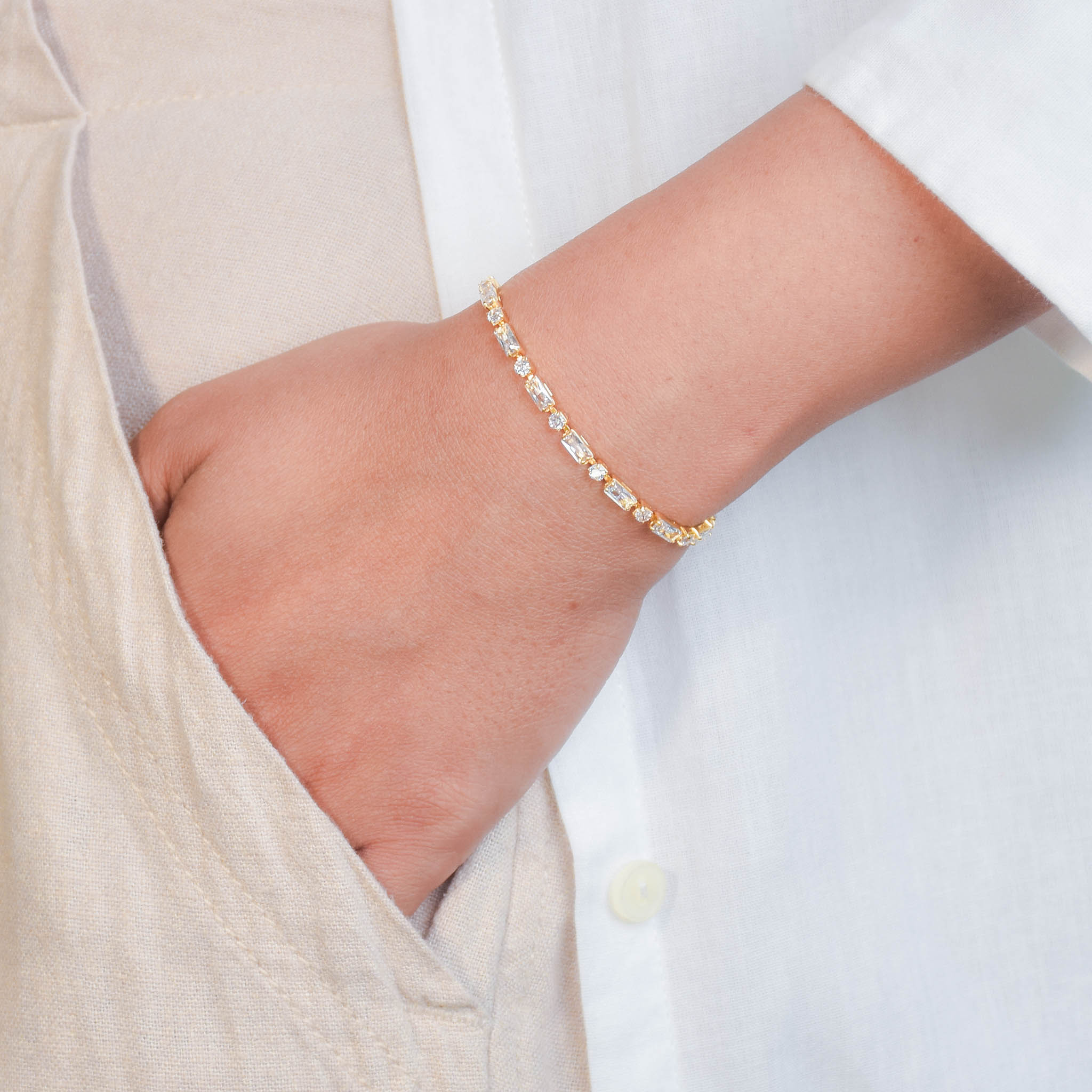 Diamond Tennis Cut Bracelet