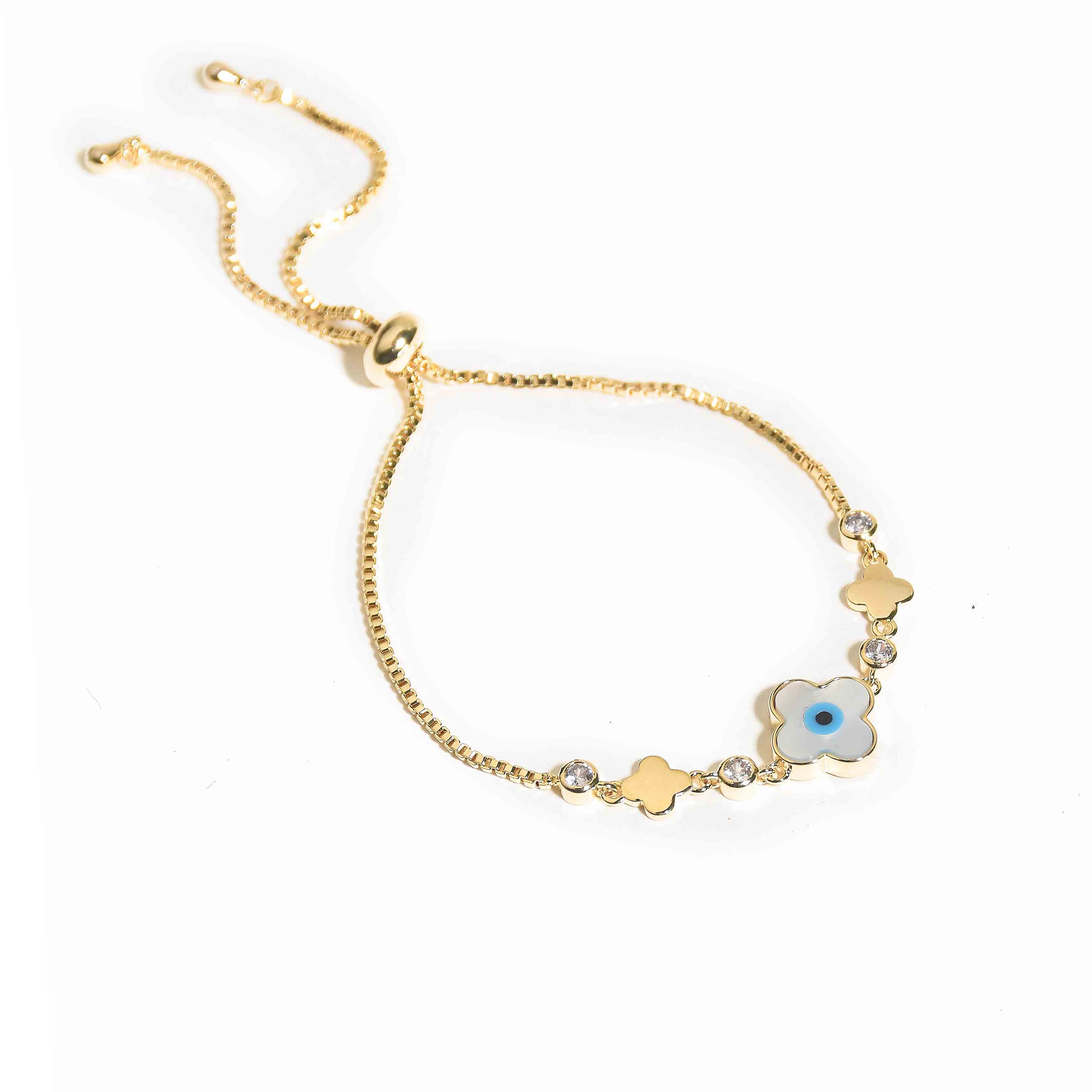 Flower Evil Eye Bracelet