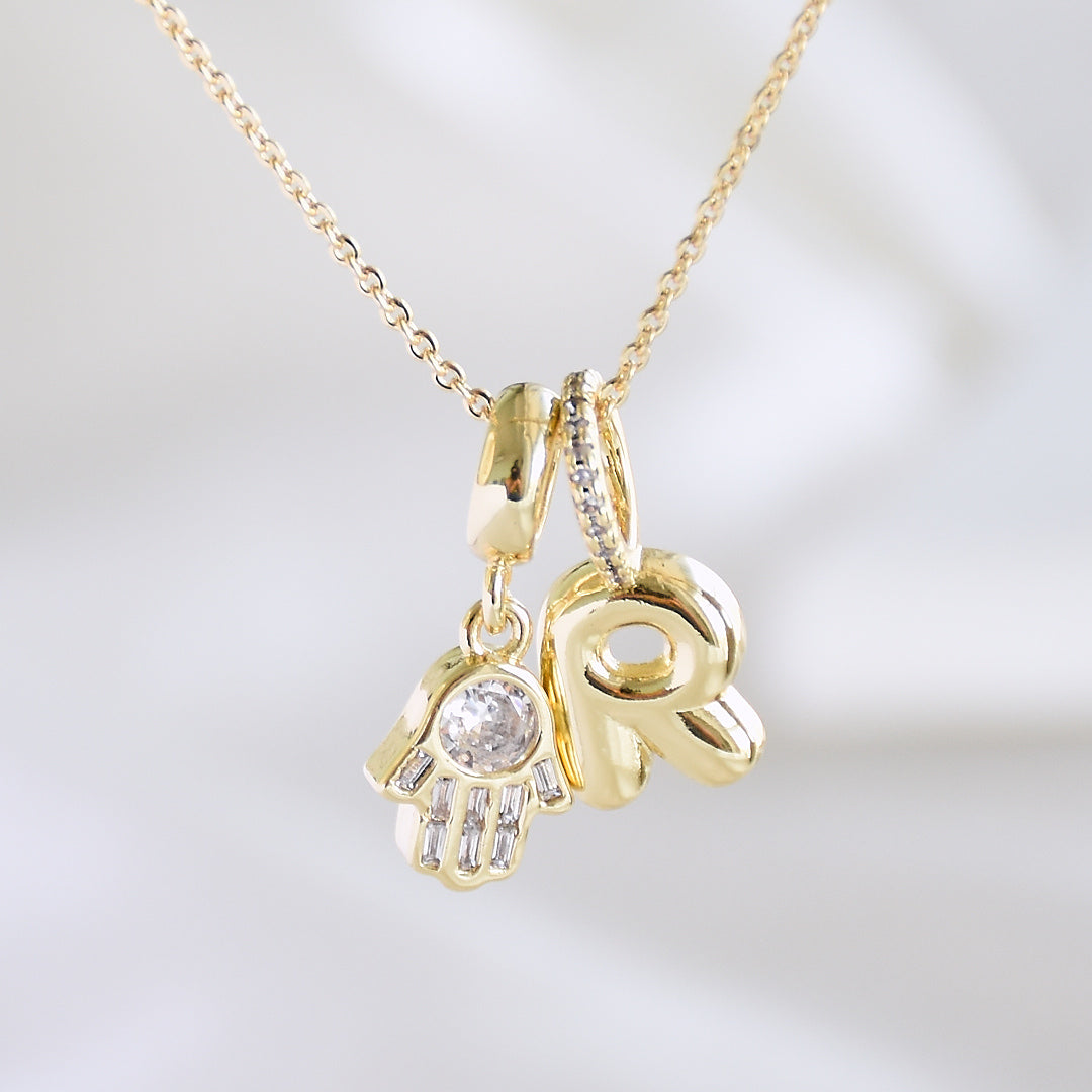 Dainty Alphabet Charm Necklace | Personalised Dangling Initial Pendant
