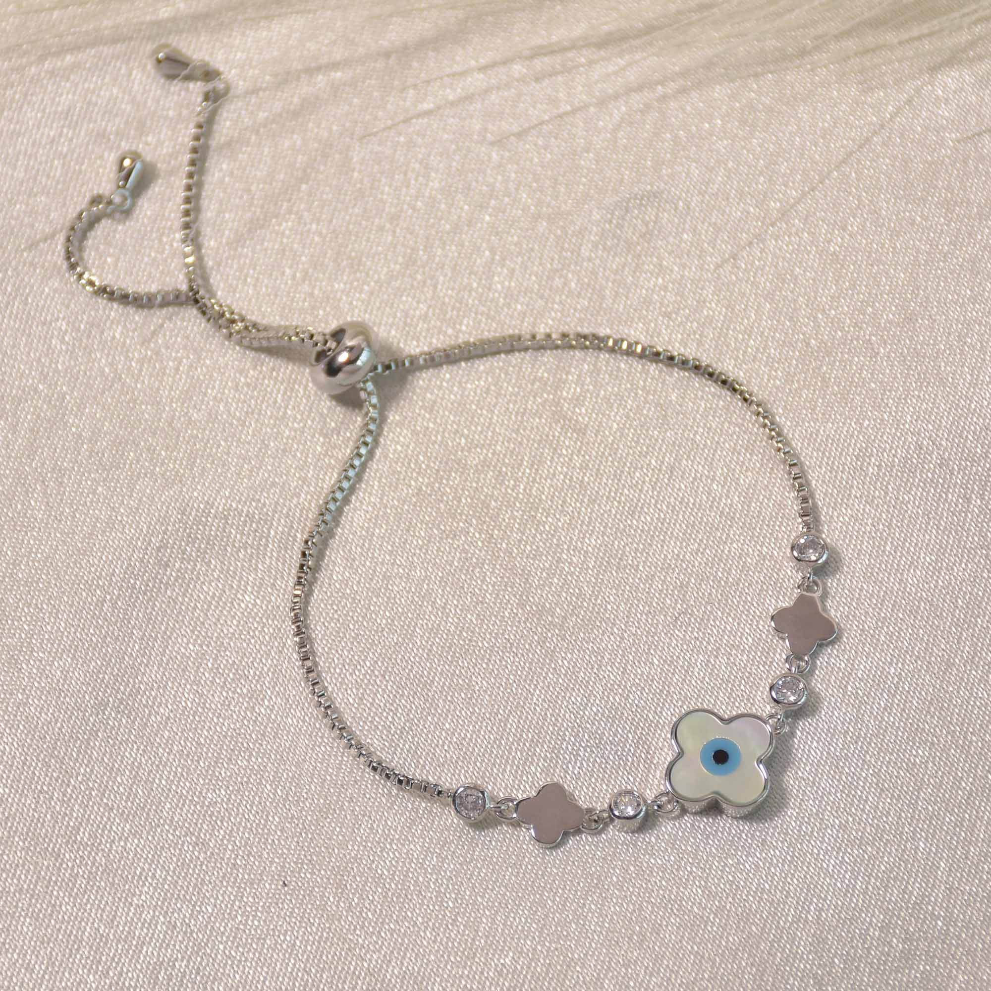 Flower Evil Eye Bracelet