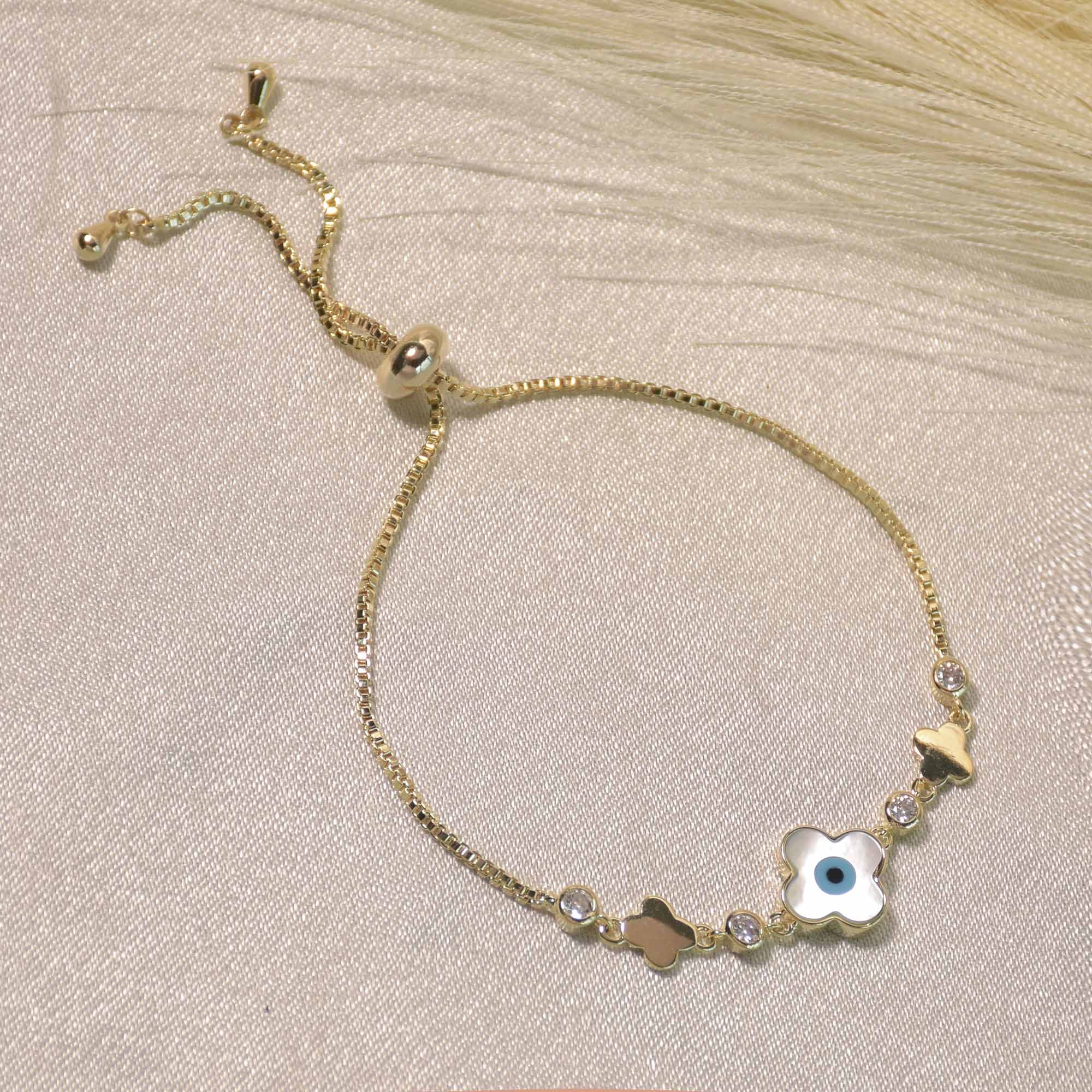 Flower Evil Eye Bracelet